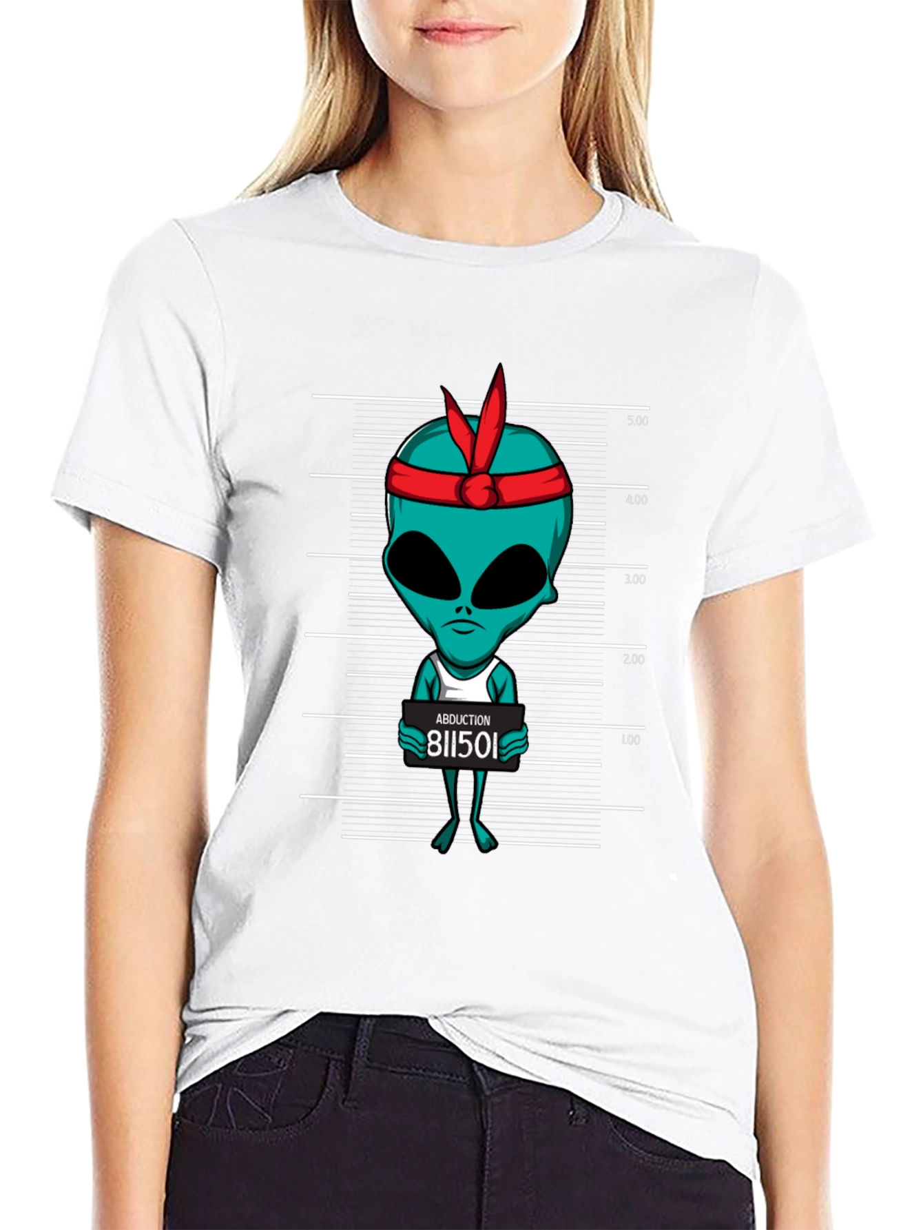 Alien Mugshot Graphic Tee - Abduction T-Shirt