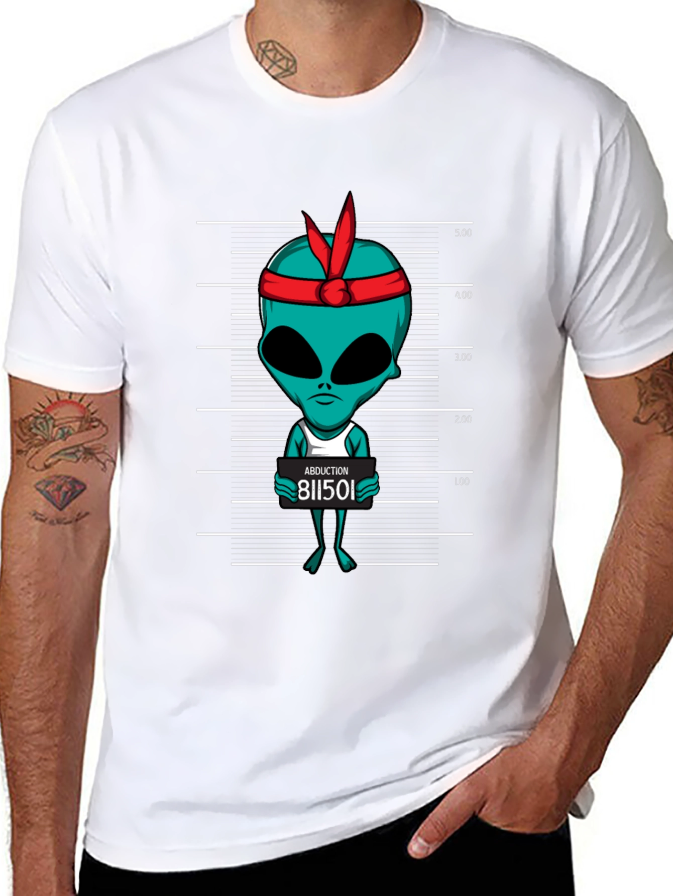 Alien Mugshot Graphic Tee - Abduction T-Shirt