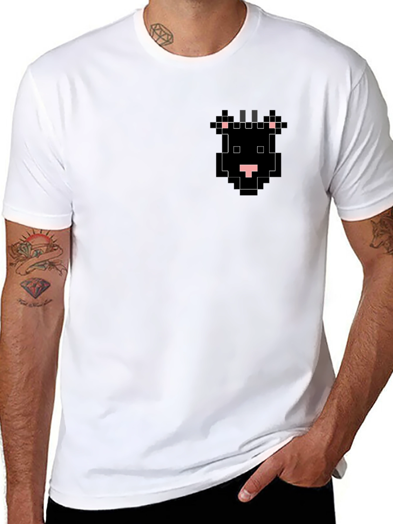 Pixel Cow Black T-Shirt - Unique Design
