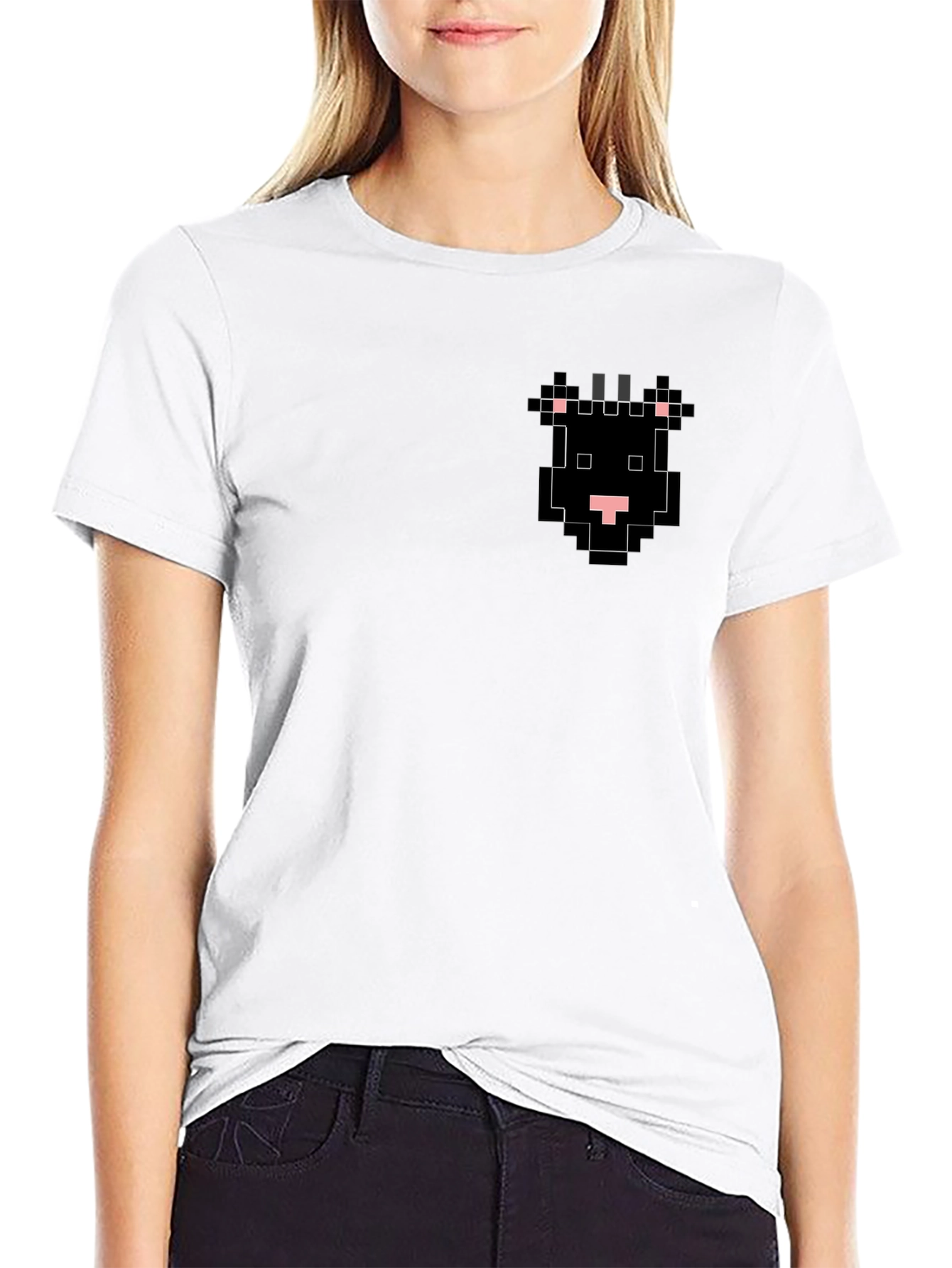 Pixel Cow Black T-Shirt - Unique Design