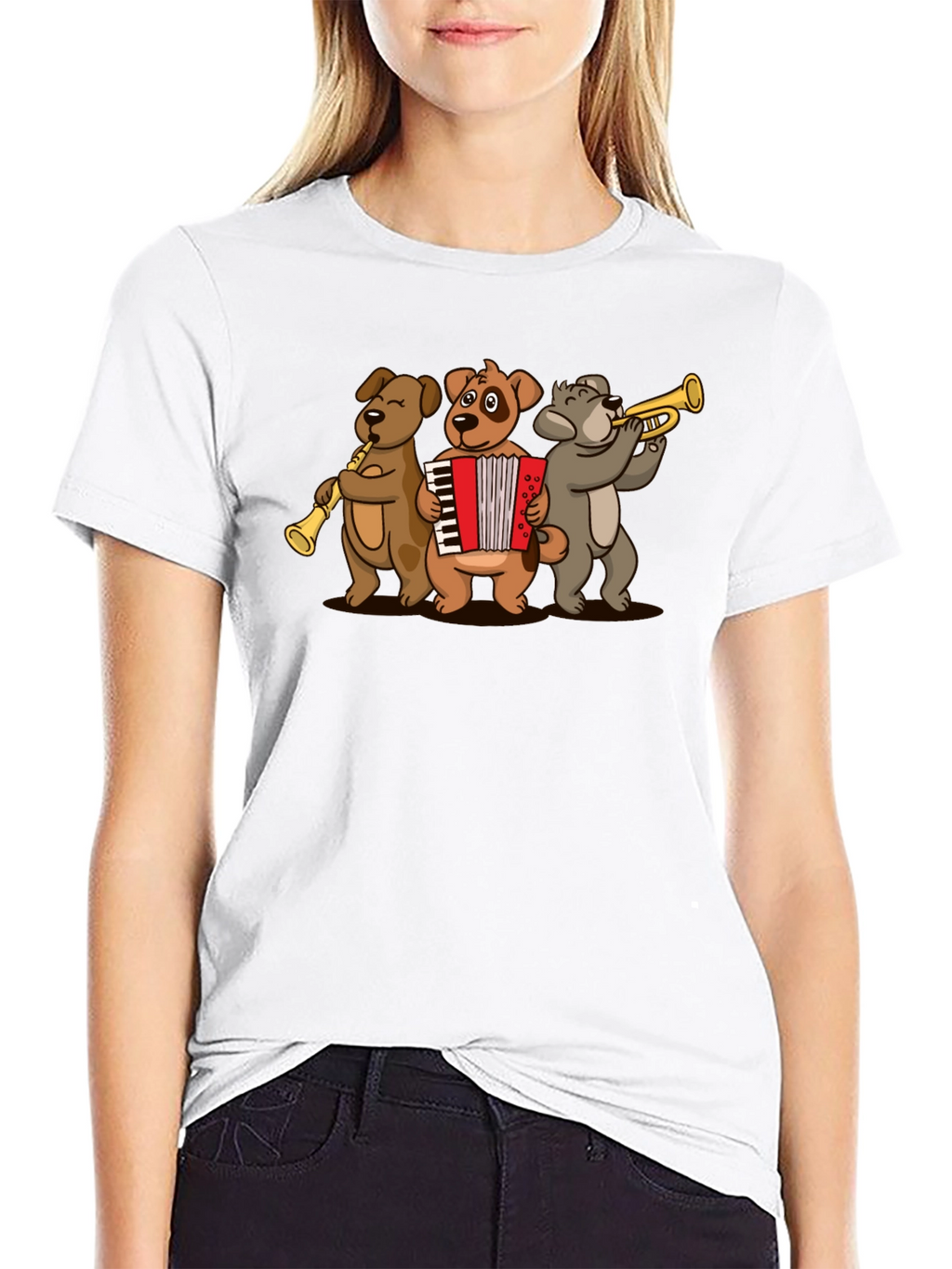 Dog Band T-Shirt: Musical Dogs Playing Instruments