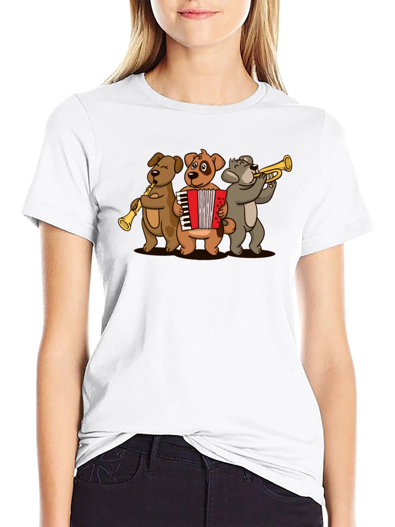 Dog Band T-Shirt: Musical Dogs Playing Instruments
