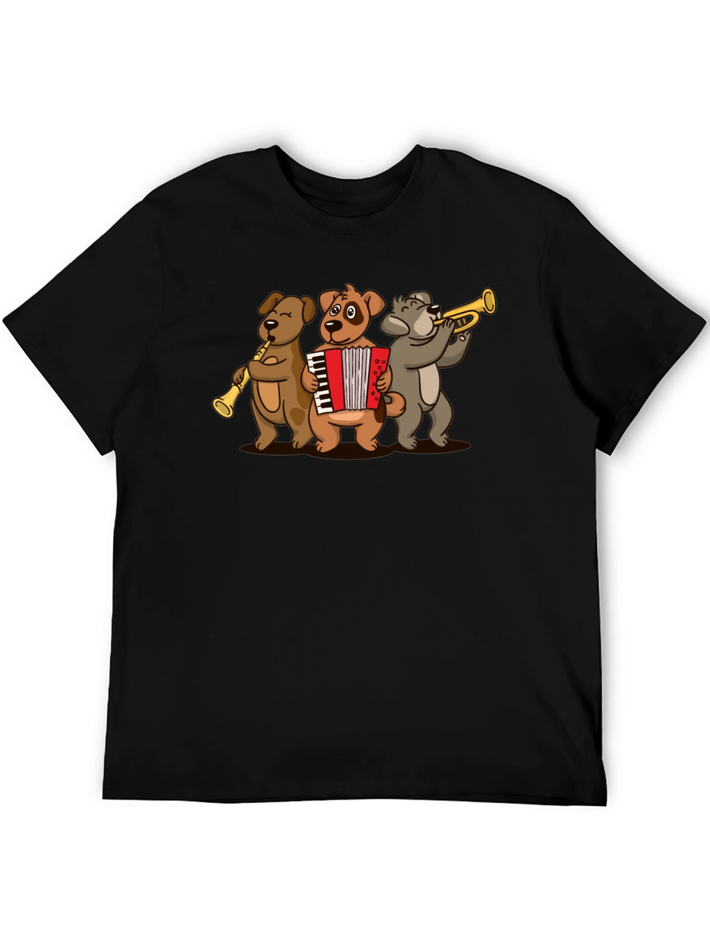 Dog Band T-Shirt: Musical Dogs Playing Instruments