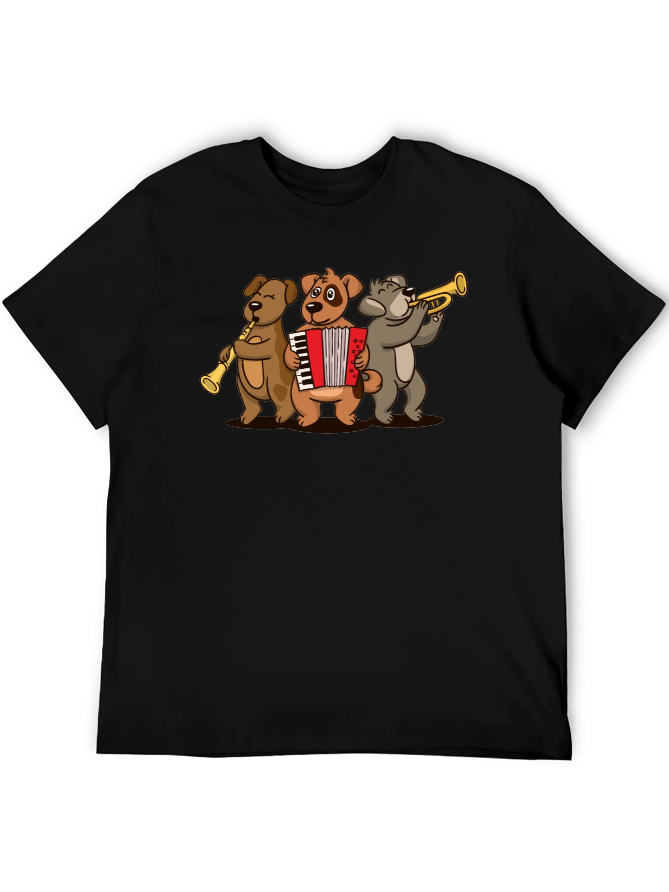 Dog Band T-Shirt: Musical Dogs Playing Instruments