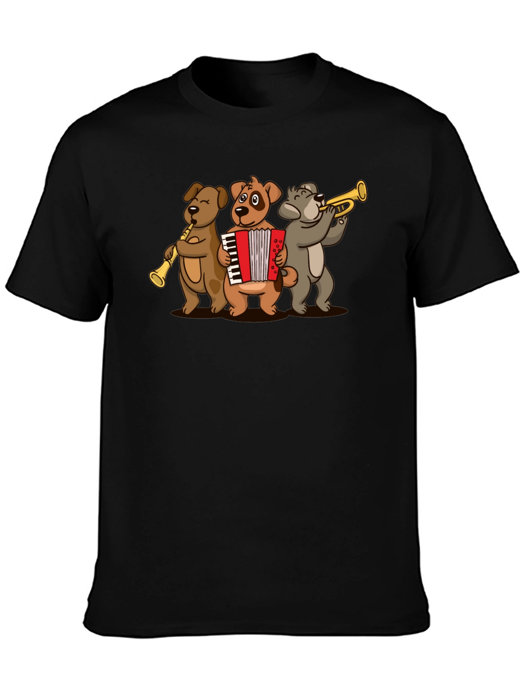 Dog Band T-Shirt: Musical Dogs Playing Instruments
