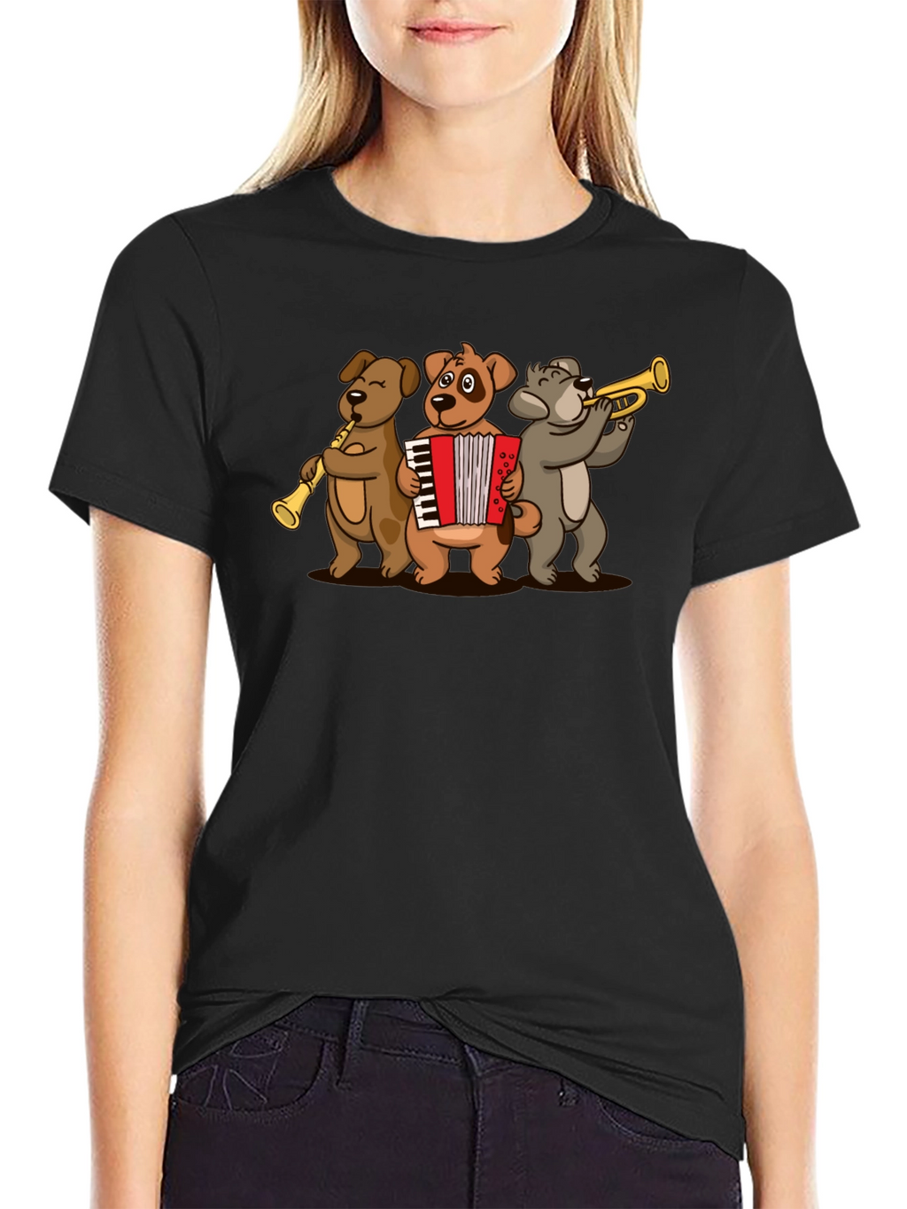 Dog Band T-Shirt: Musical Dogs Playing Instruments