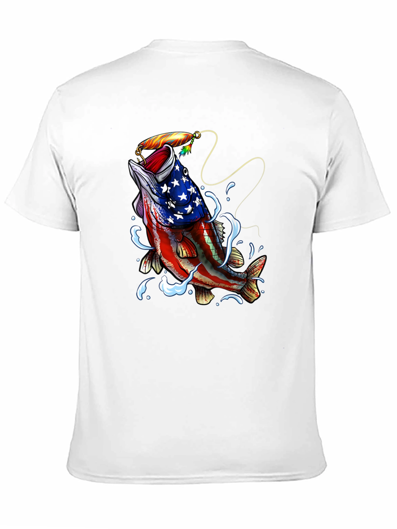 American Flag Bass Fishing Graphic T-Shirt