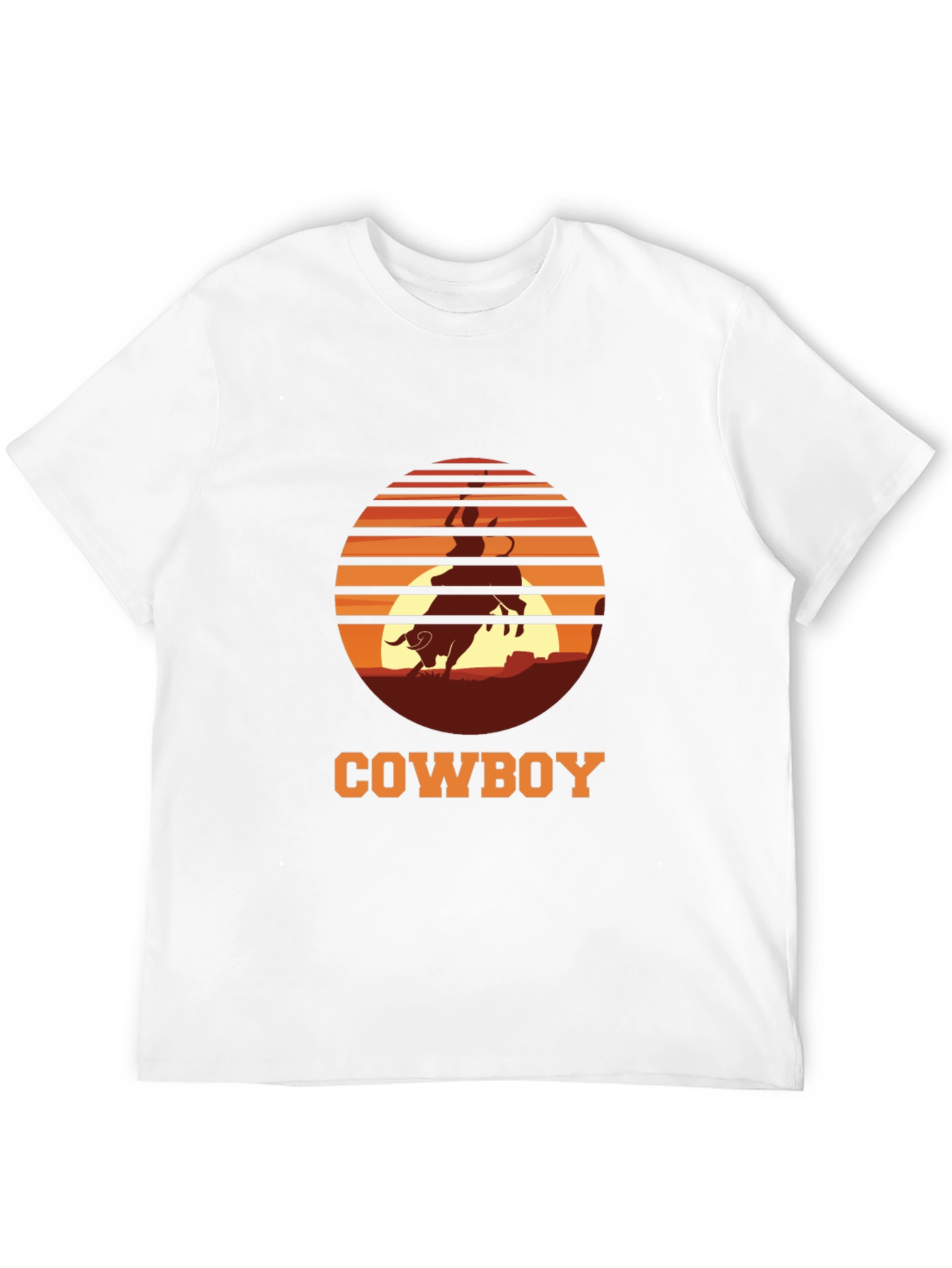 Cowboy Sunset Graphic Tee - Black Cotton T-Shirt