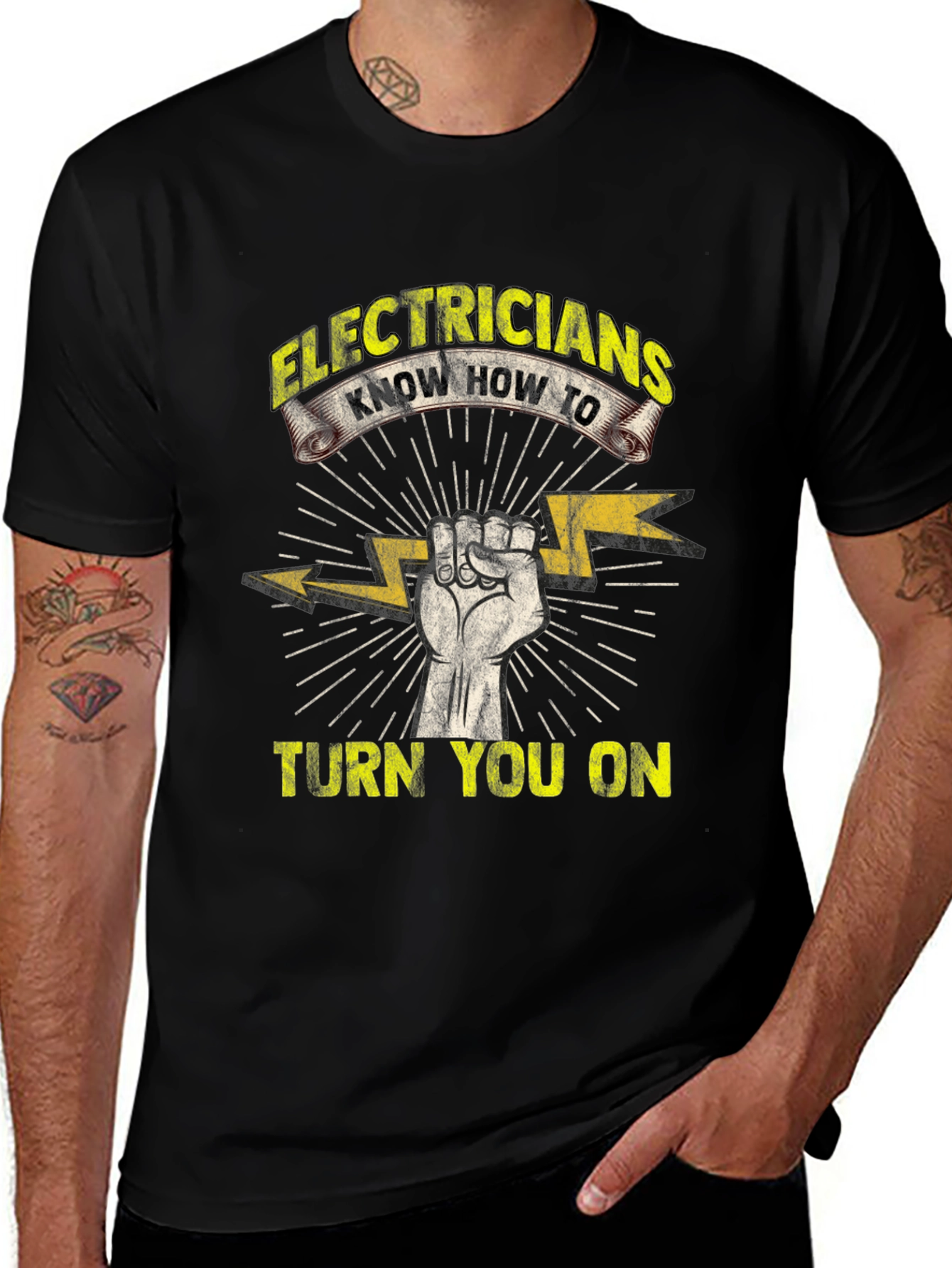 Electricians Turn You On T-Shirt Funny Electrician Gift