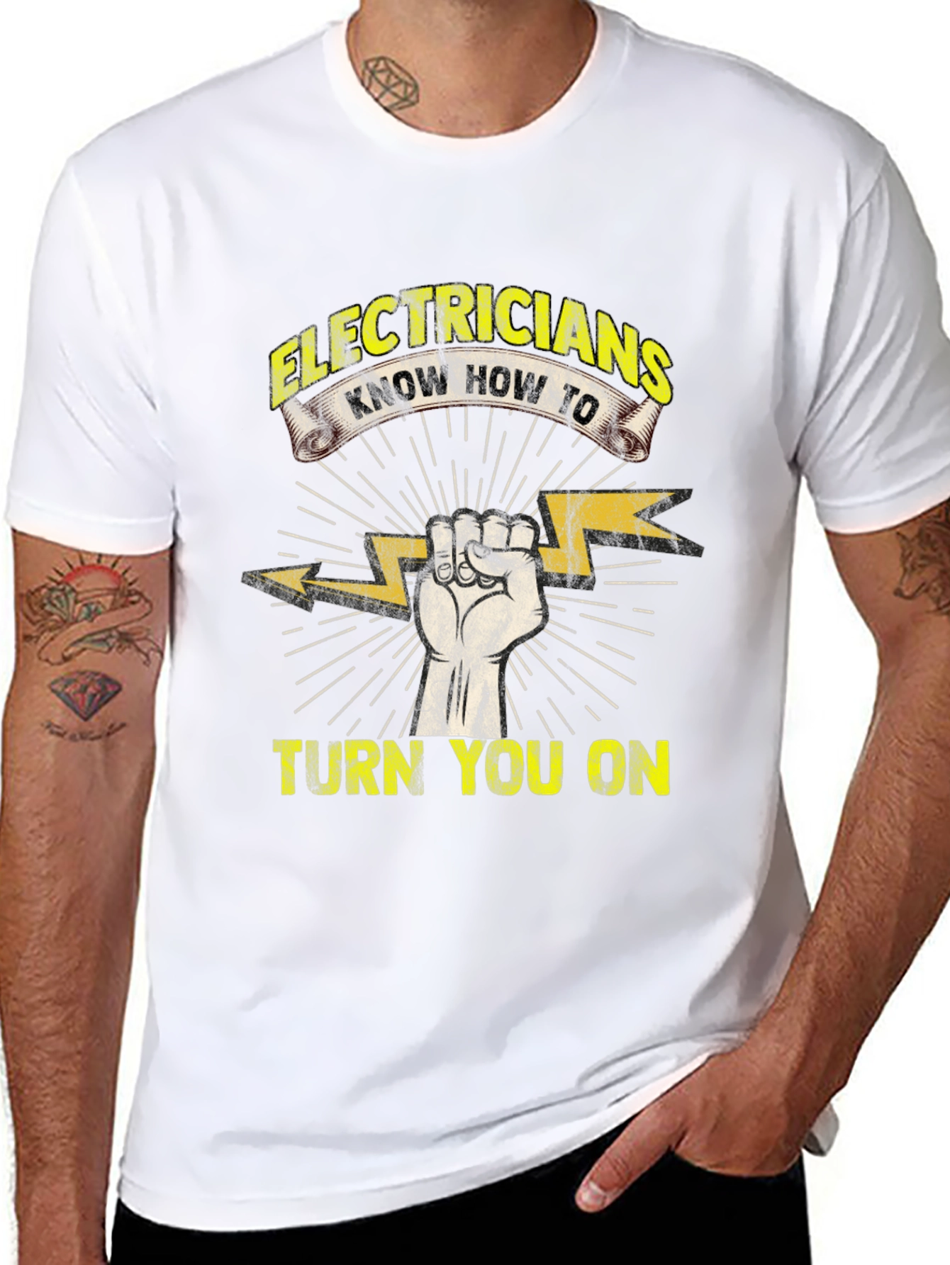 Electricians Turn You On T-Shirt Funny Electrician Gift