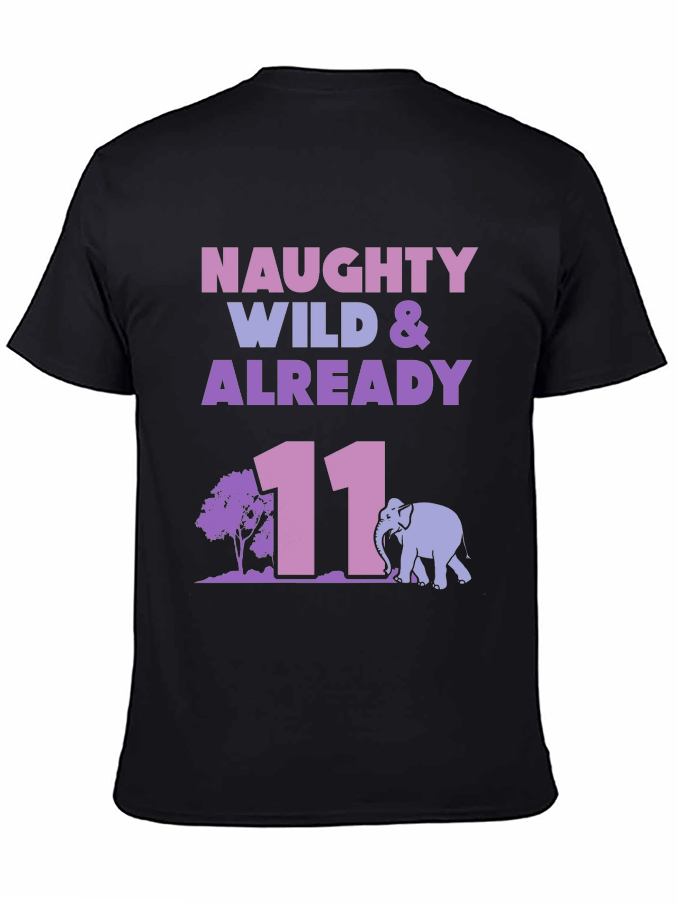 Naughty Wild & Already 11 Black Graphic T-Shirt