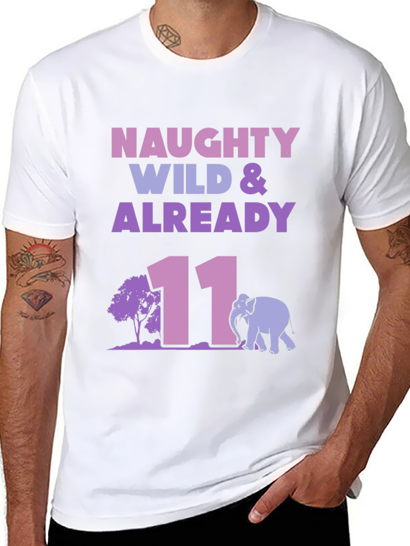Naughty Wild & Already 11 Black Graphic T-Shirt