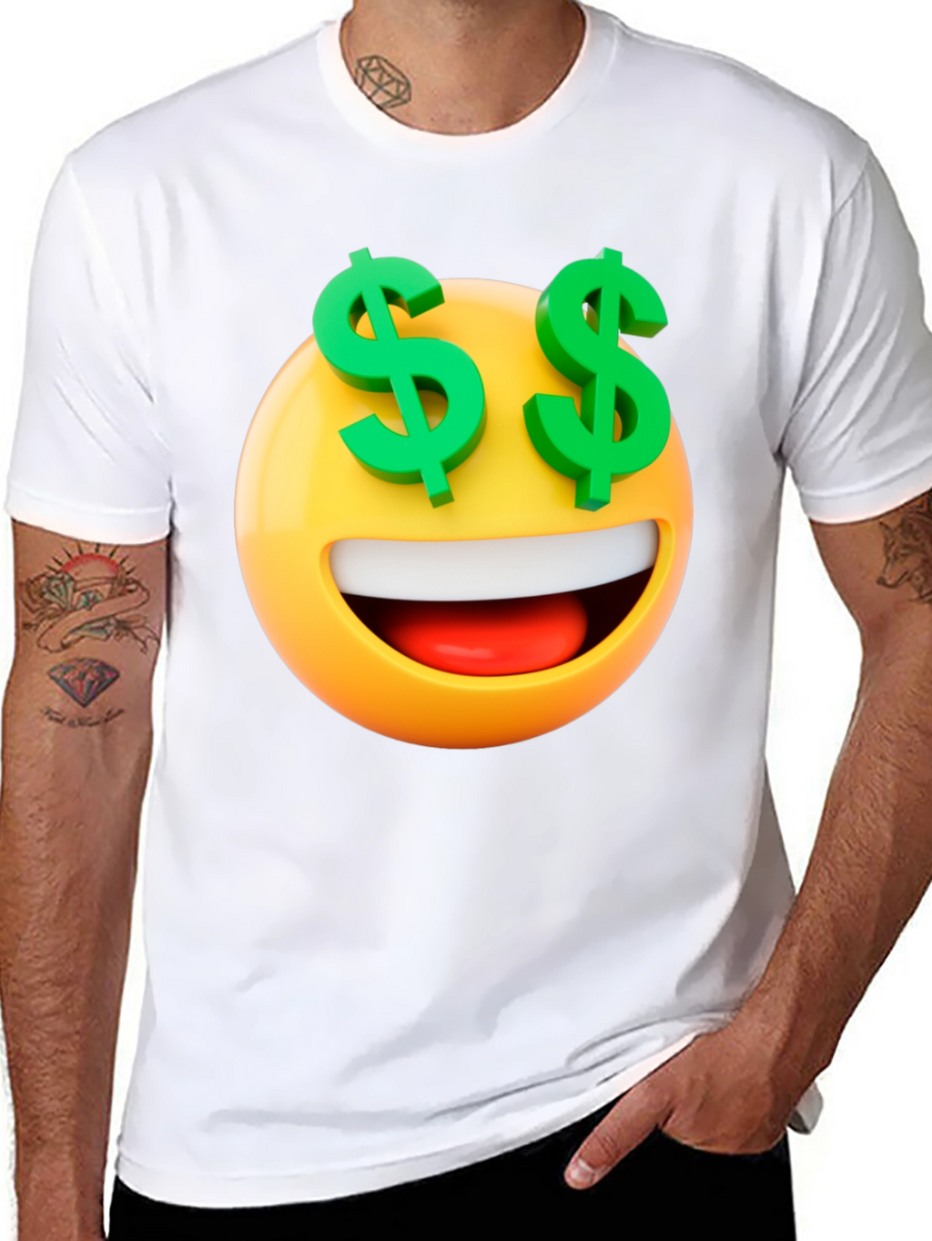 Emoji Money Eyes Black T-Shirt