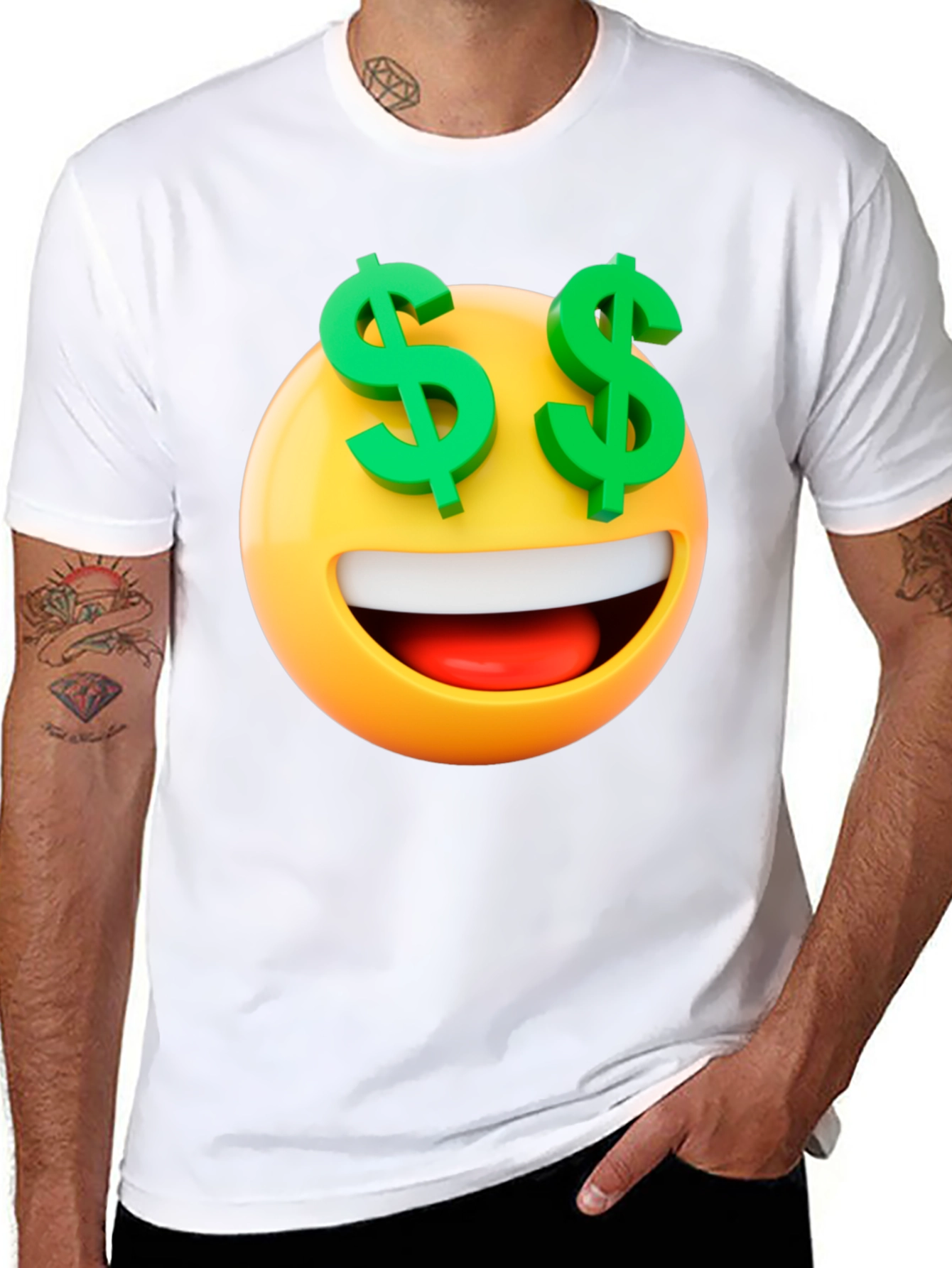 Emoji Money Eyes Black T-Shirt