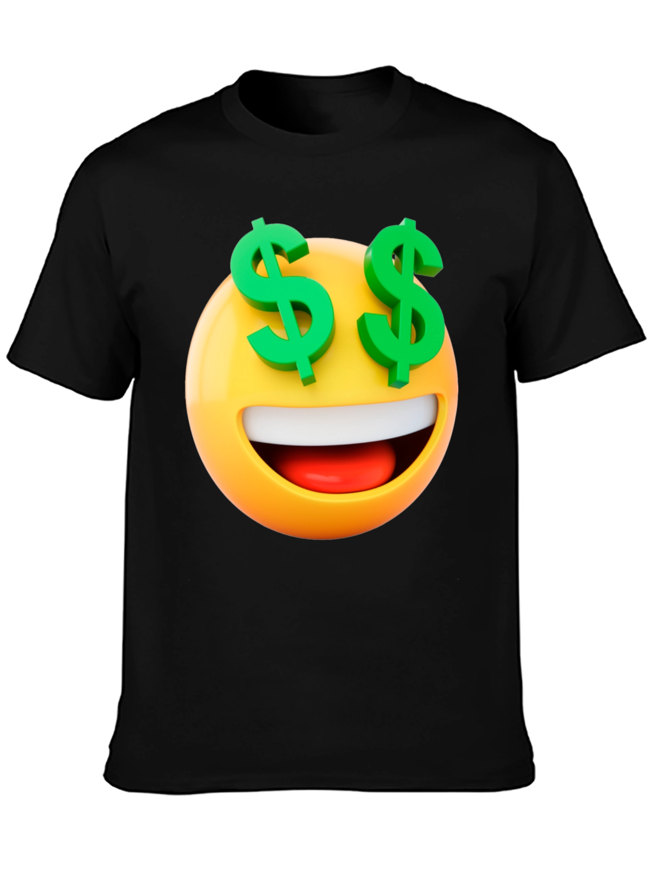 Emoji Money Eyes Black T-Shirt