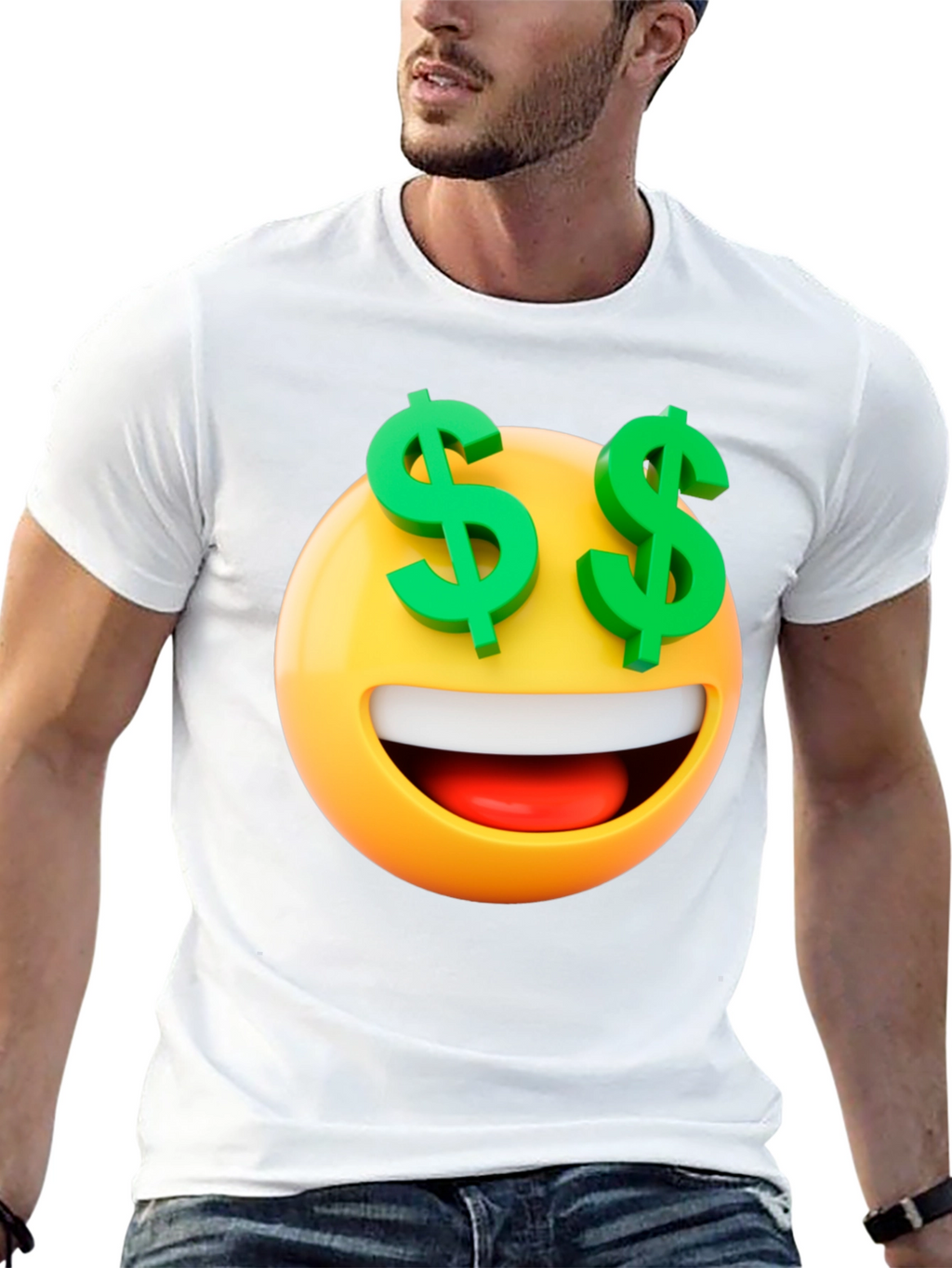 Emoji Money Eyes Black T-Shirt