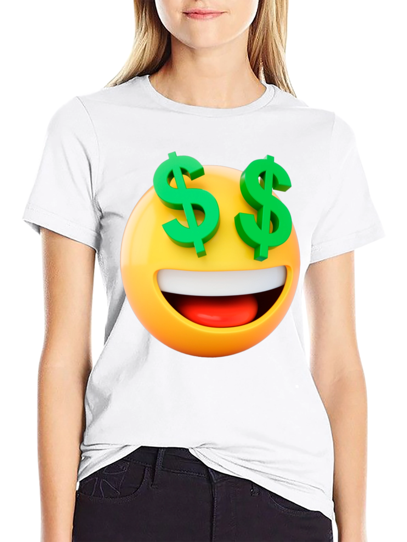 Emoji Money Eyes Black T-Shirt