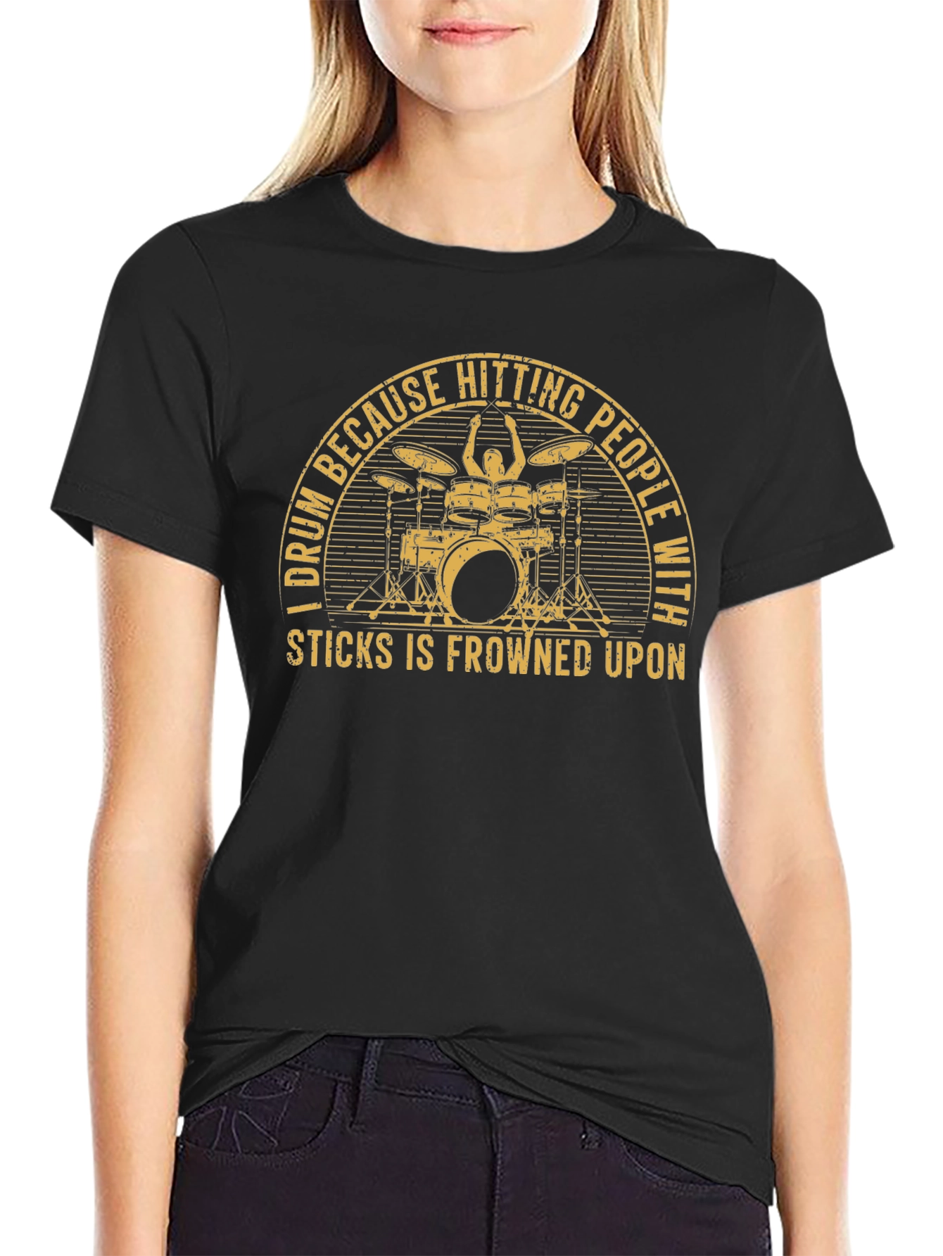 Drummer Graphic Tee - Hitting People With Sticks