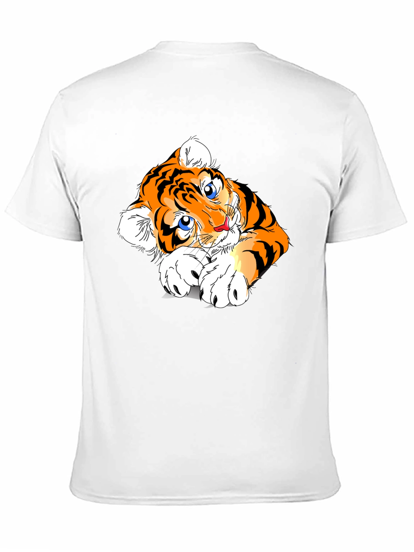 Cute Tiger Graphic Tee - Black Cotton Blend