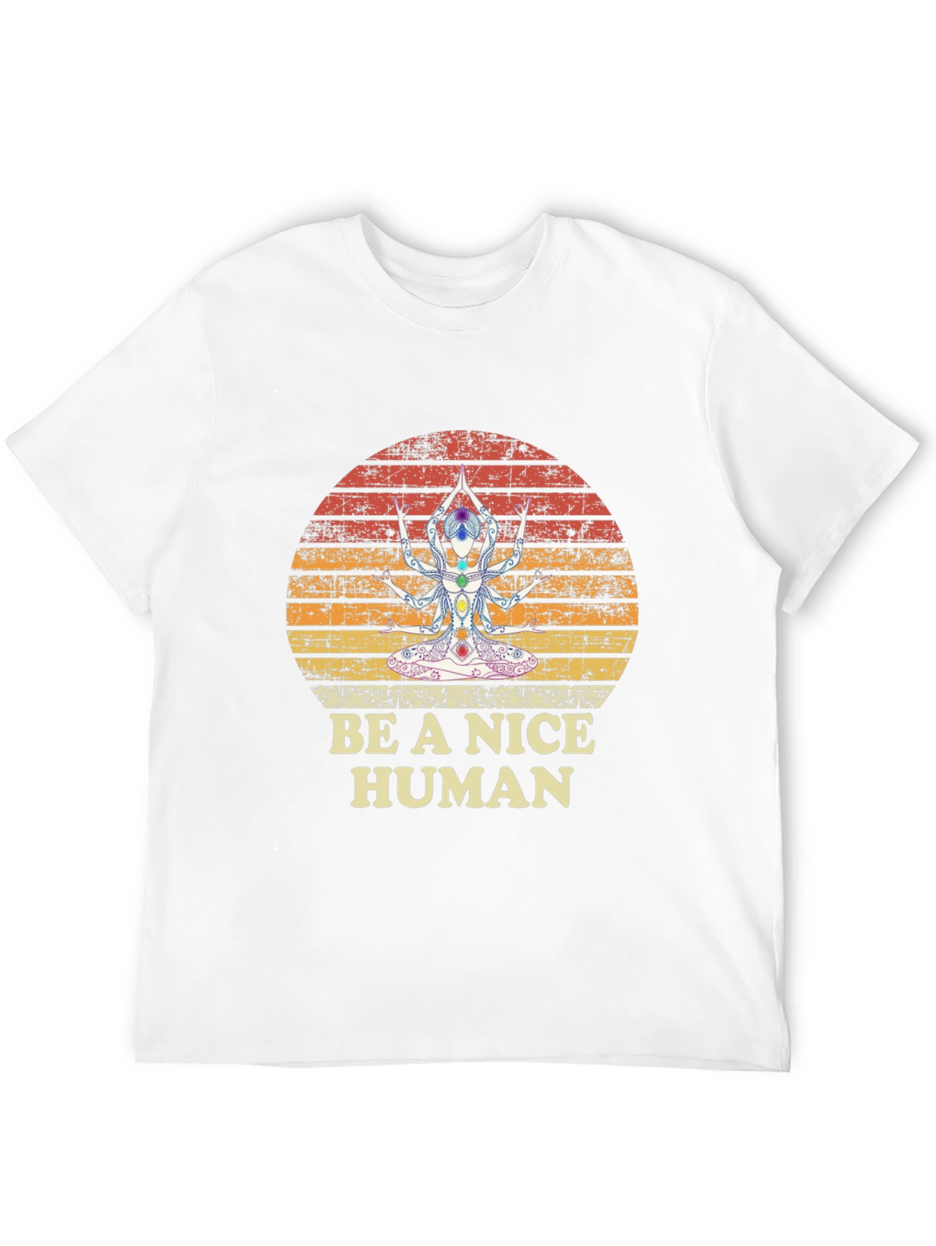 Be A Nice Human Yoga Chakra T-Shirt - Black