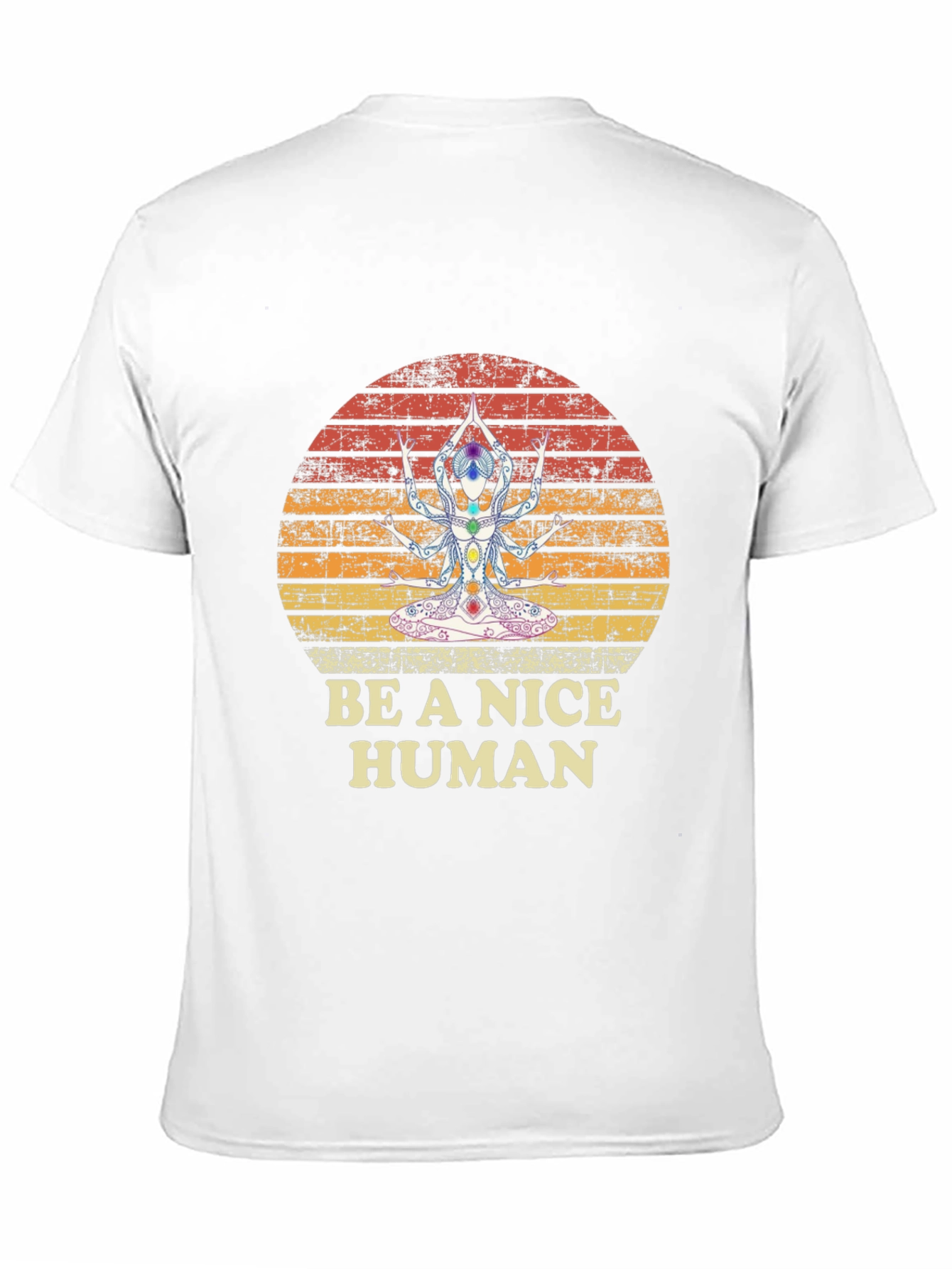 Be A Nice Human Yoga Chakra T-Shirt - Black