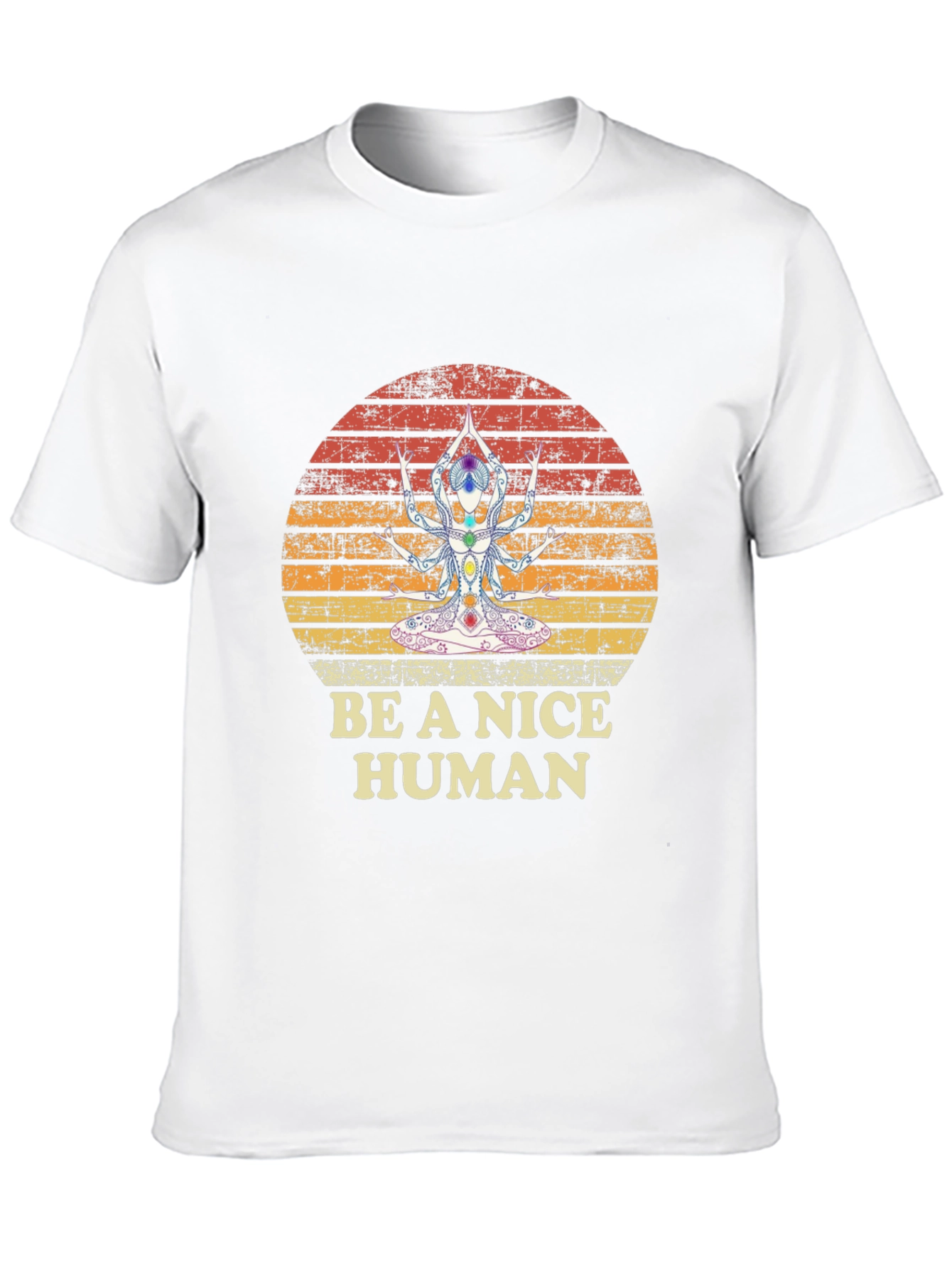 Be A Nice Human Yoga Chakra T-Shirt - Black