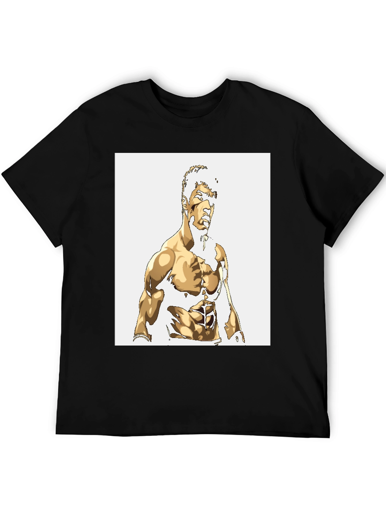 Gold Illustrated Physique Black Tee