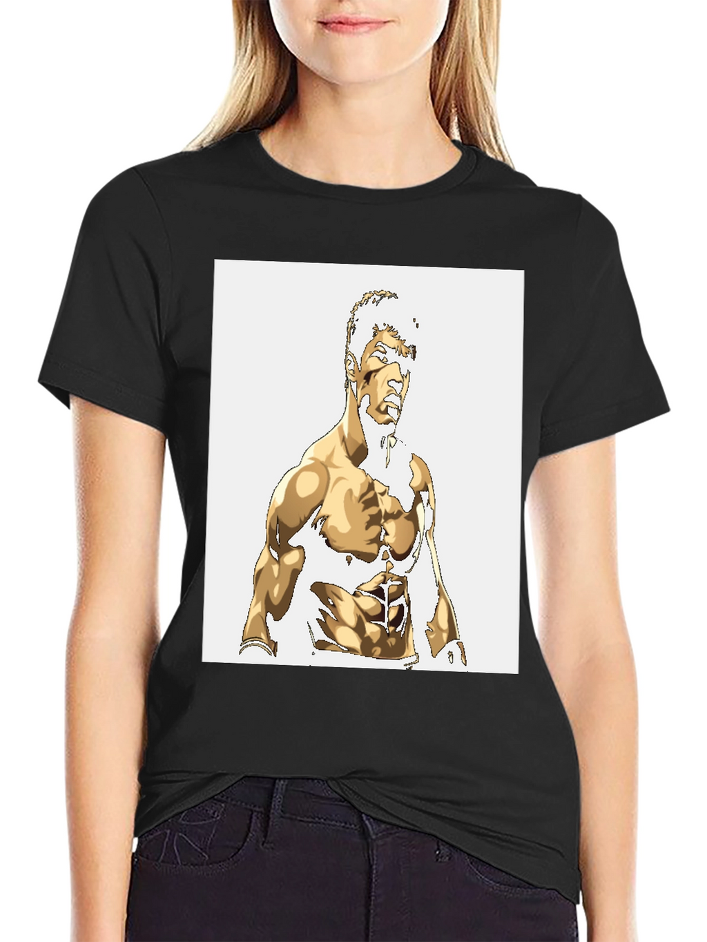 Gold Illustrated Physique Black Tee