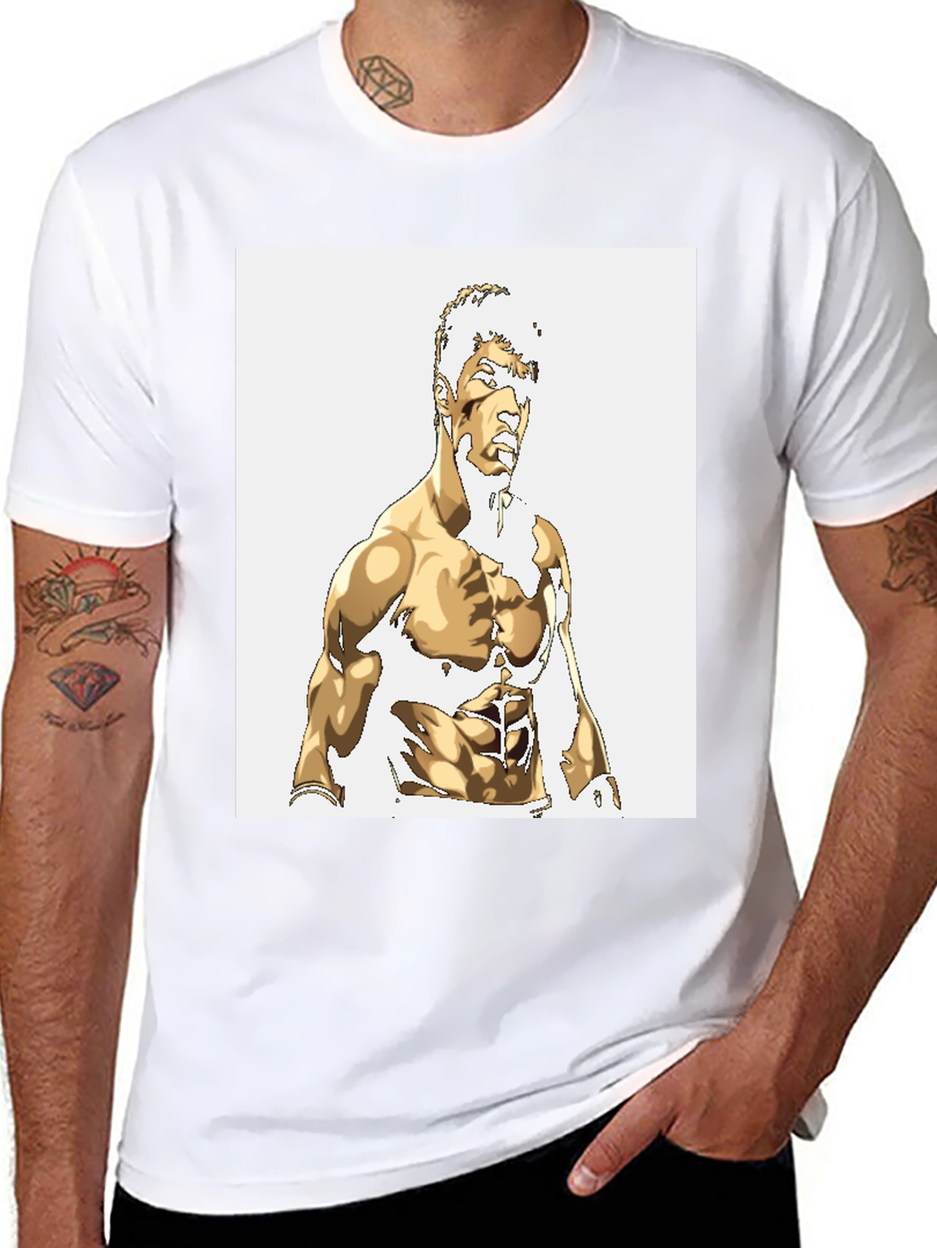 Gold Illustrated Physique Black Tee