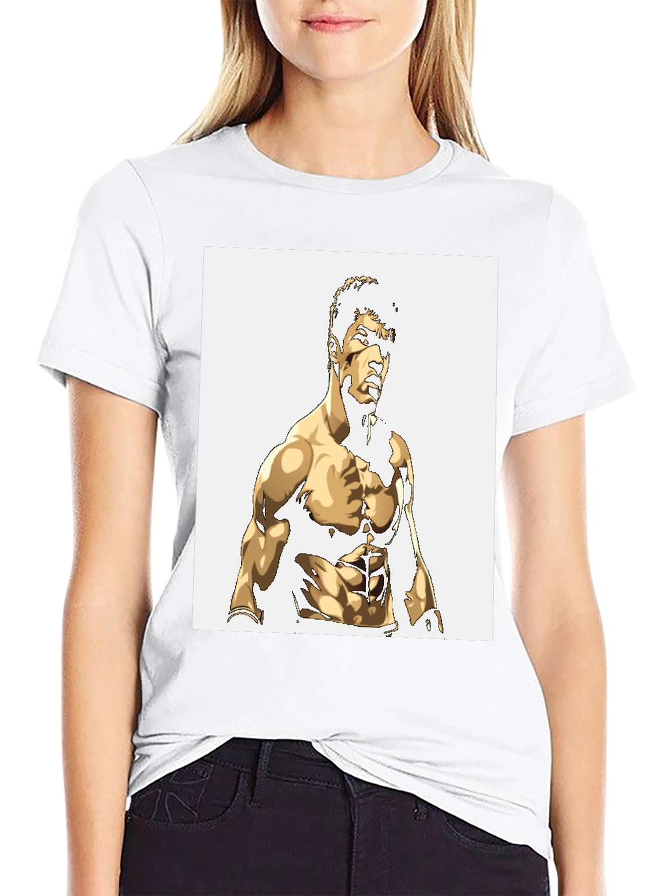 Gold Illustrated Physique Black Tee