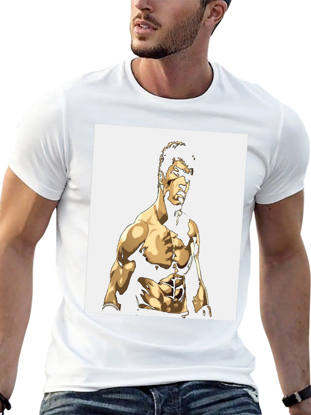 Gold Illustrated Physique Black Tee