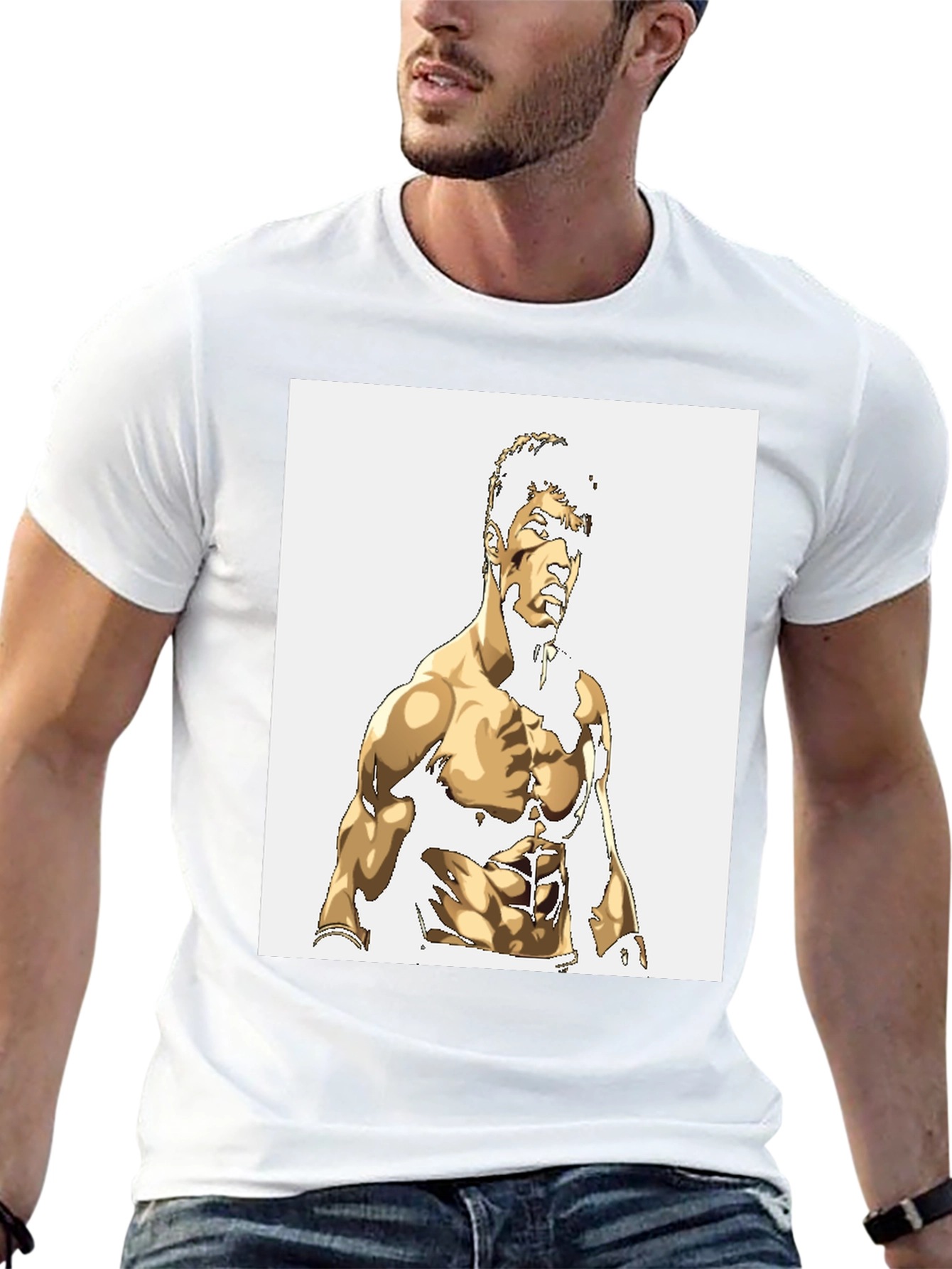 Gold Illustrated Physique Black Tee