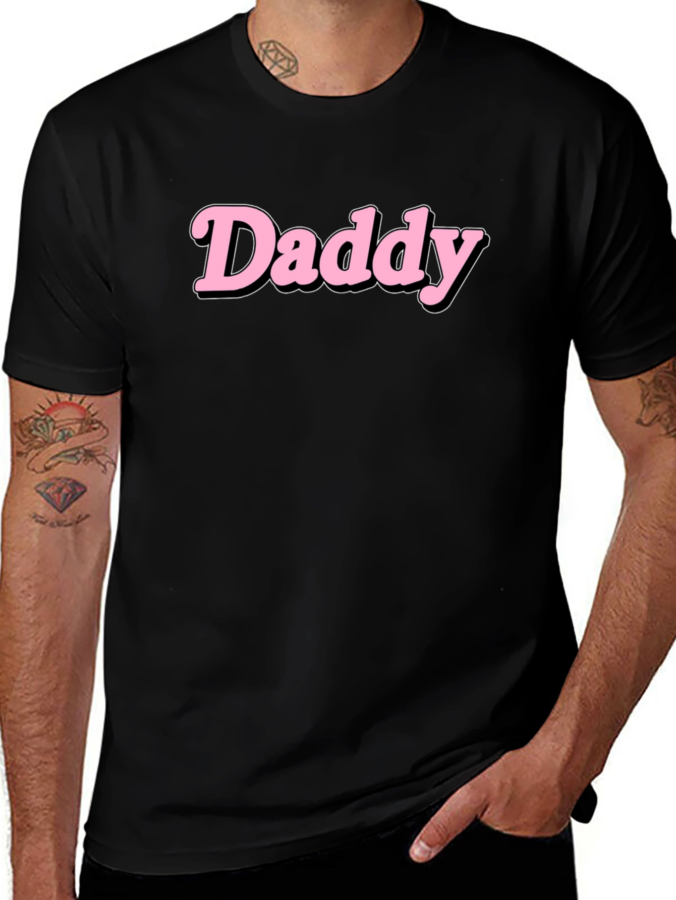 Daddy Graphic Print Black T-Shirt