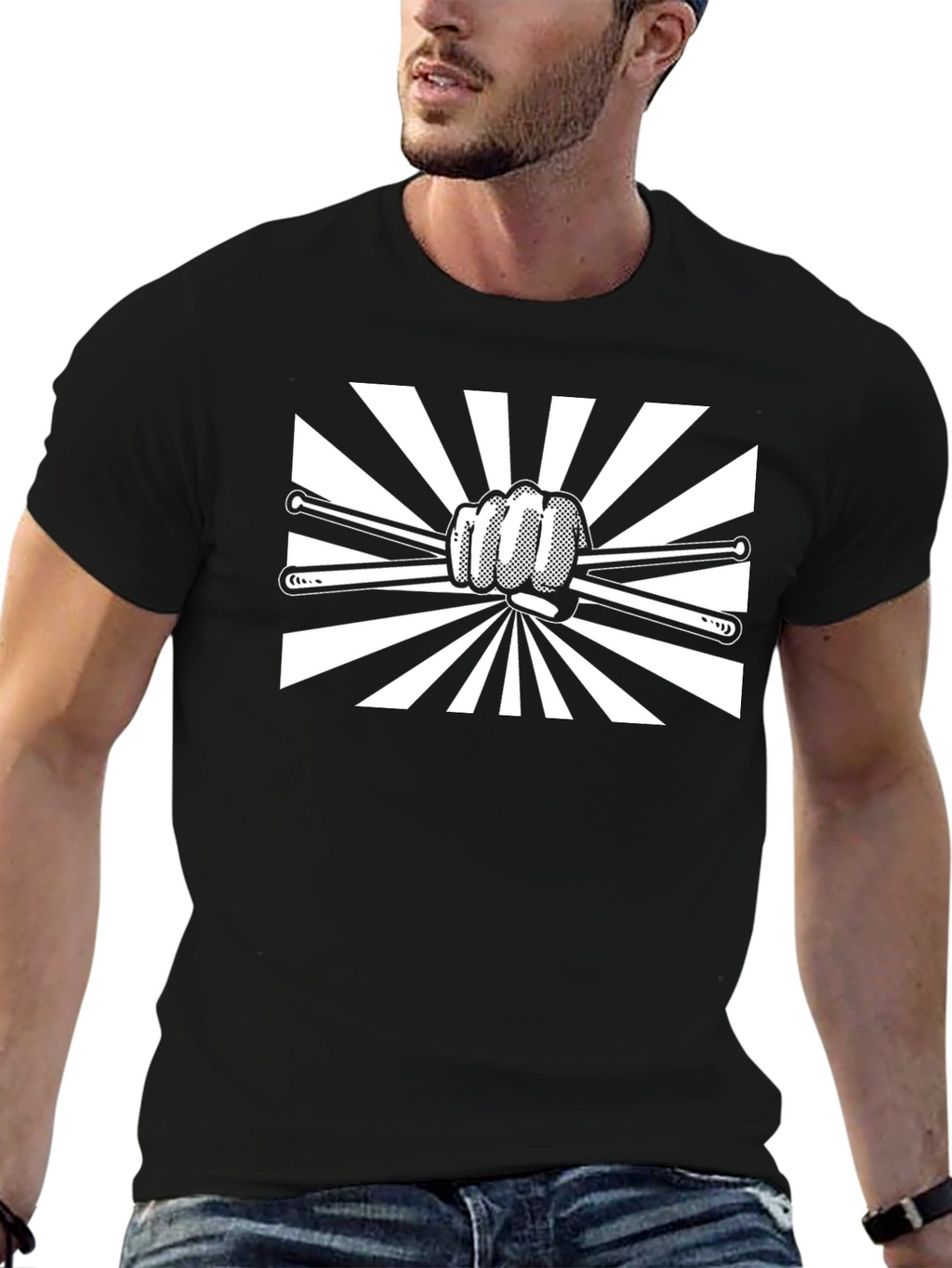 Drummer Fist T-Shirt - Black Band Tee