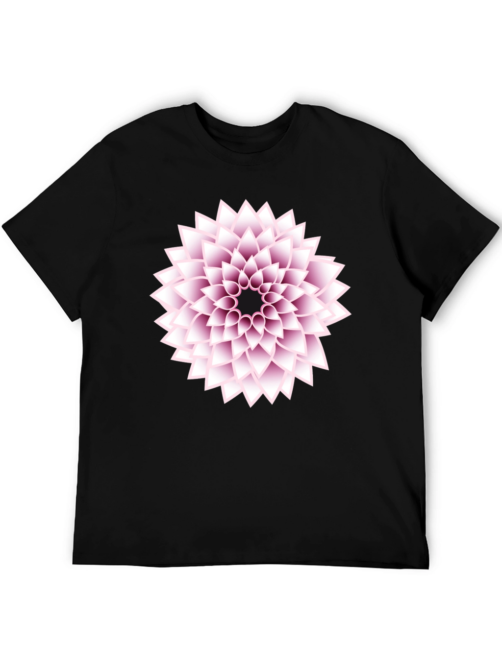Black T-Shirt with Floral Design