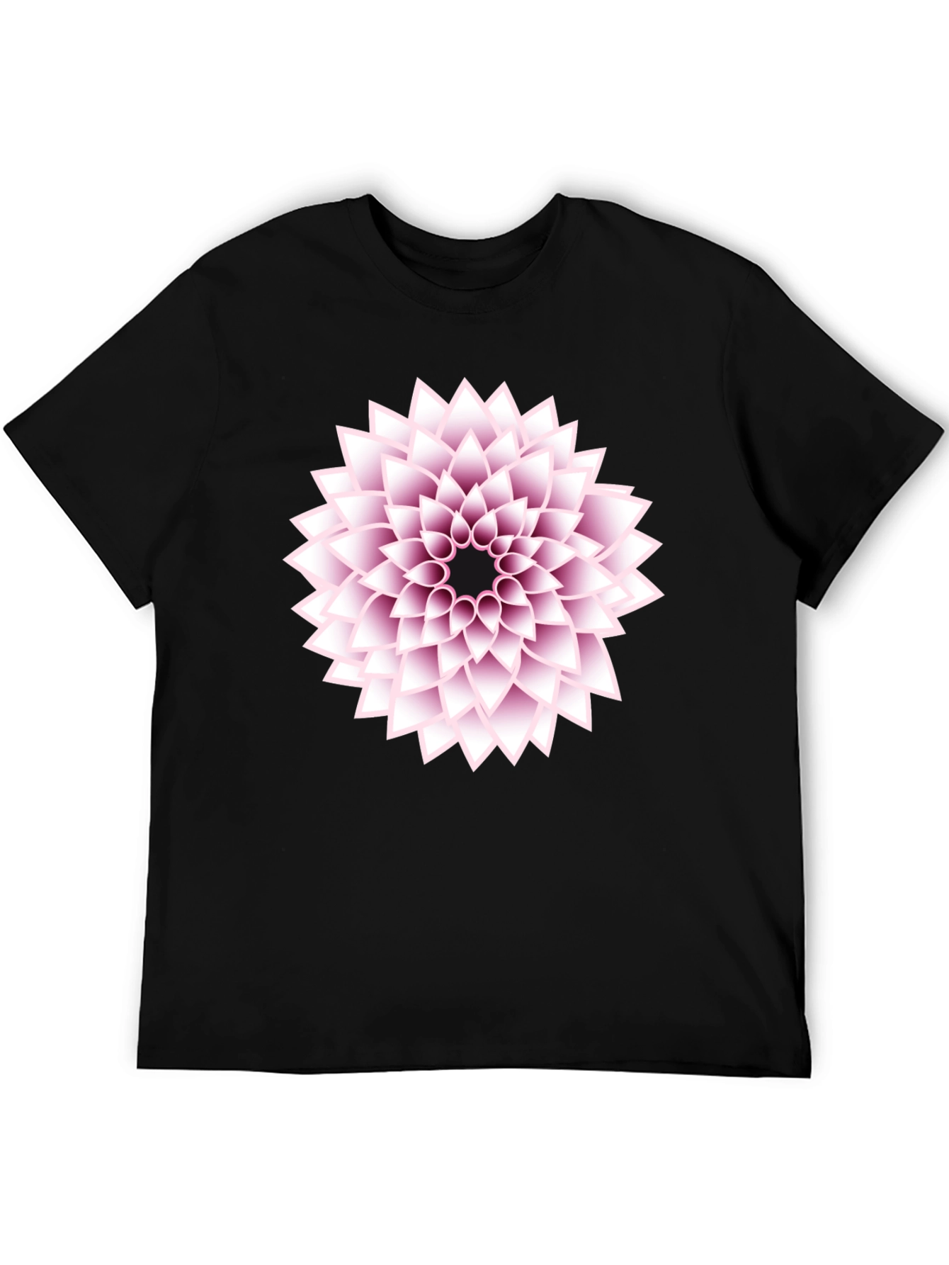Black T-Shirt with Floral Design
