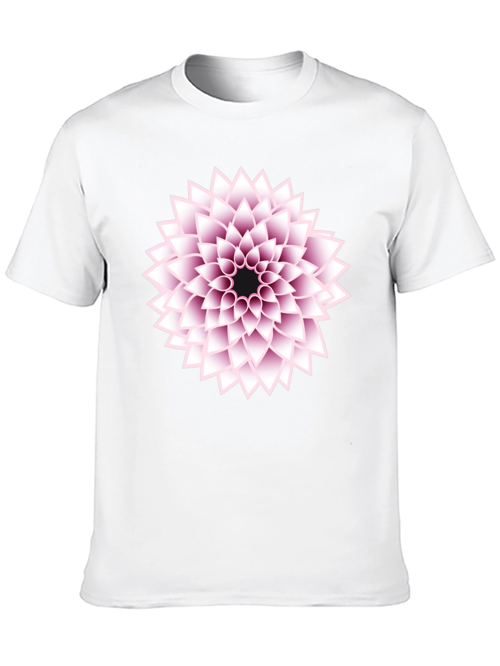 Black T-Shirt with Floral Design
