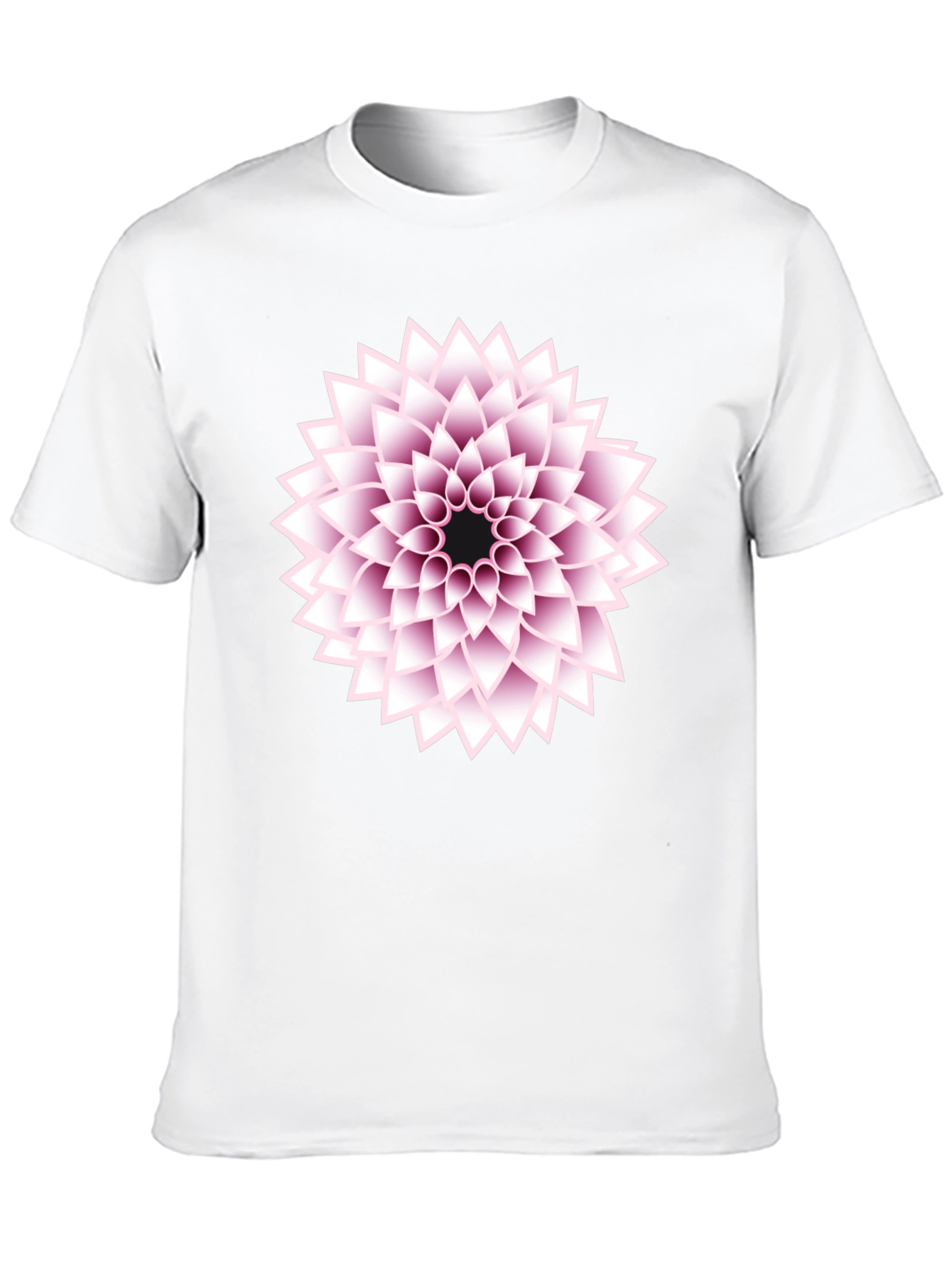 Black T-Shirt with Floral Design