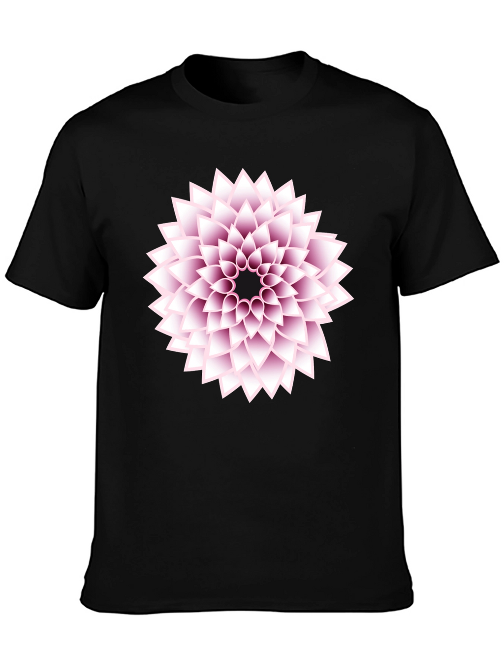 Black T-Shirt with Floral Design