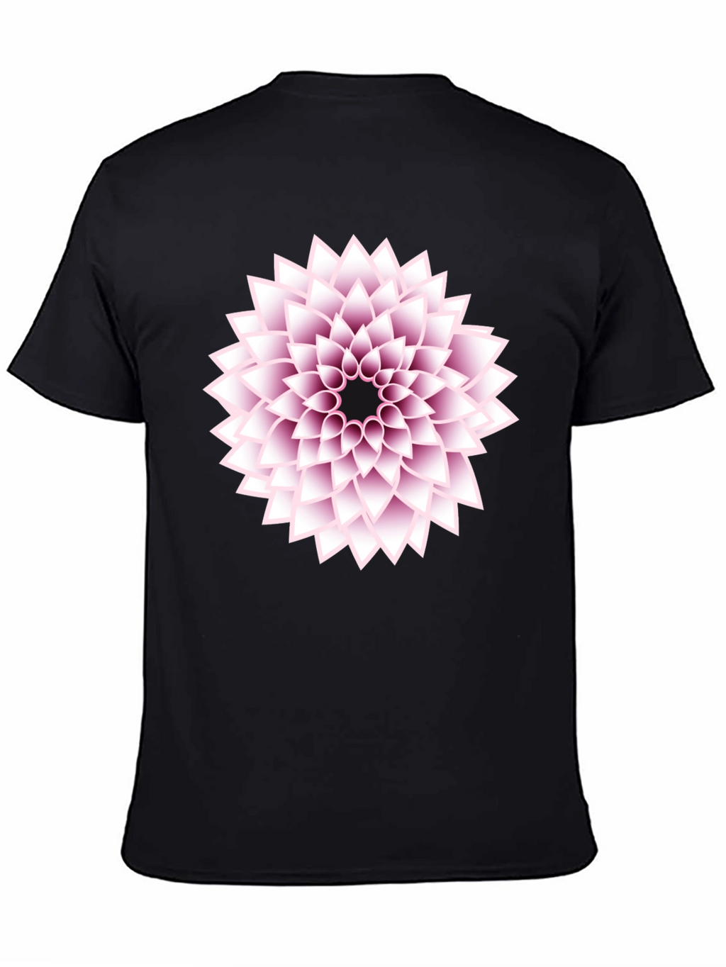 Black T-Shirt with Floral Design