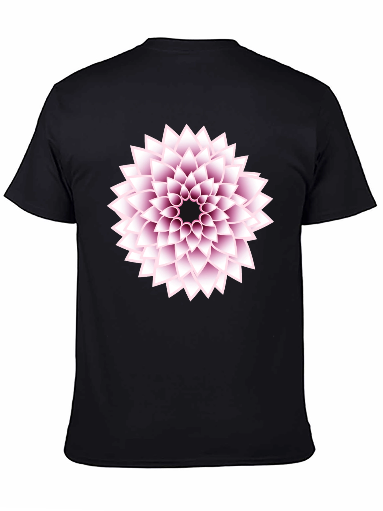Black T-Shirt with Floral Design