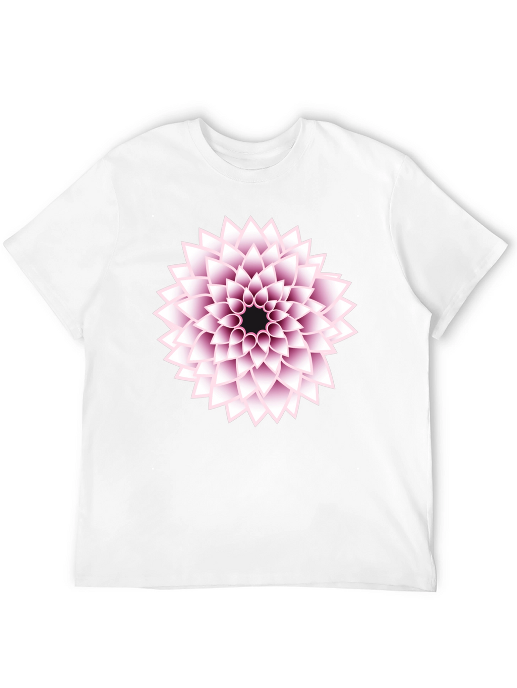 Black T-Shirt with Floral Design