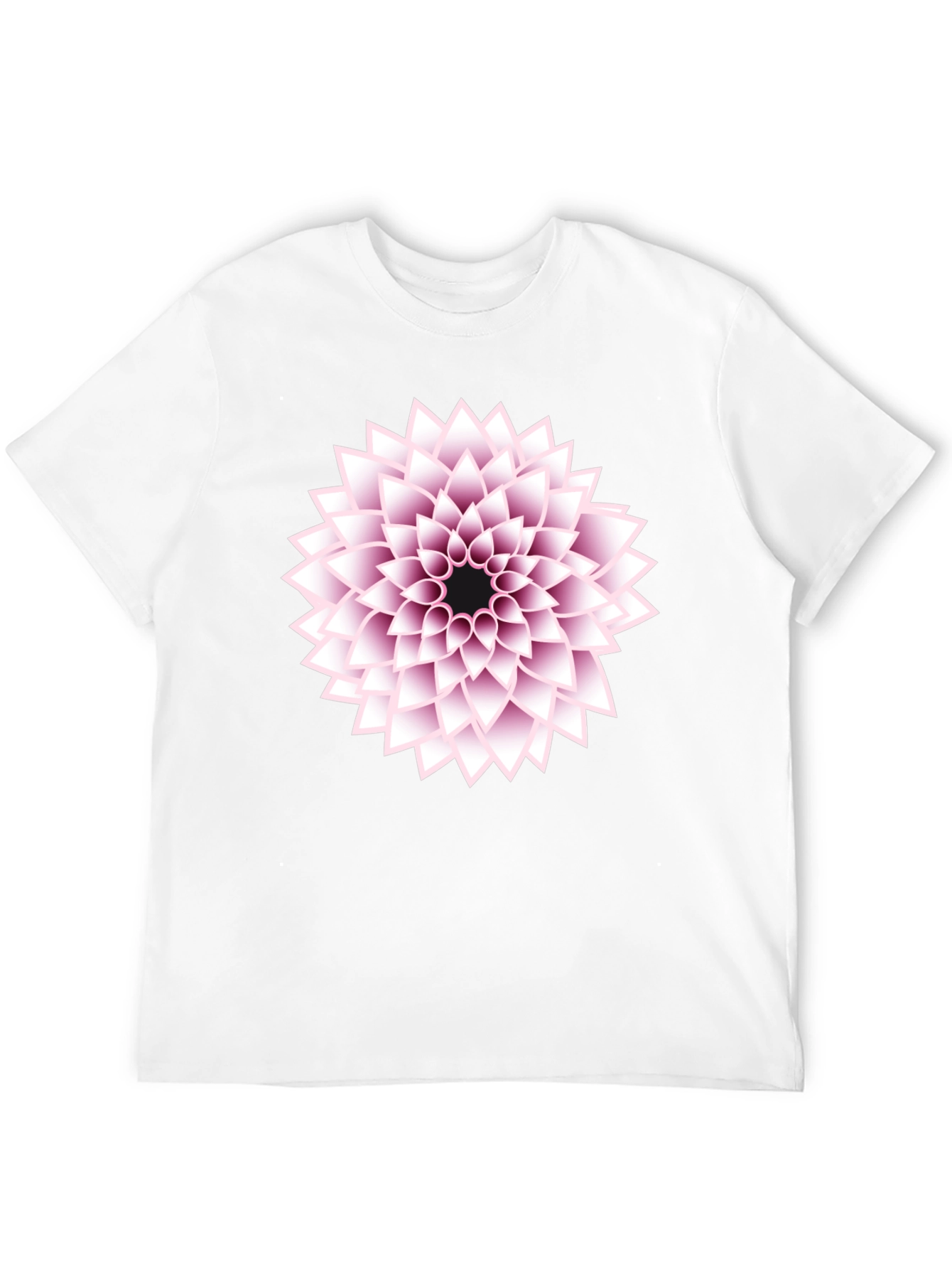 Black T-Shirt with Floral Design