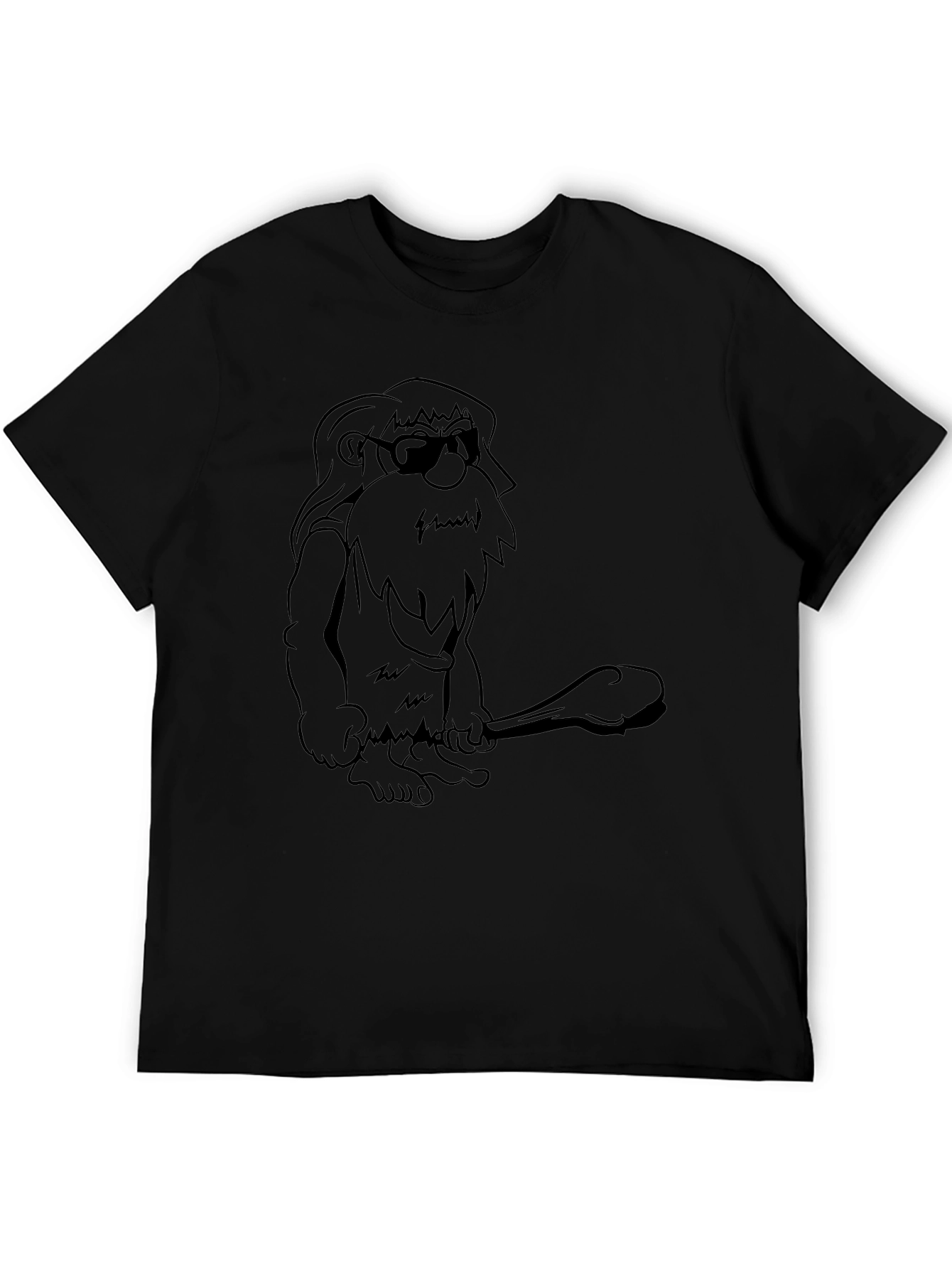 Cool Caveman Graphic Tee - Black Cotton T-Shirt