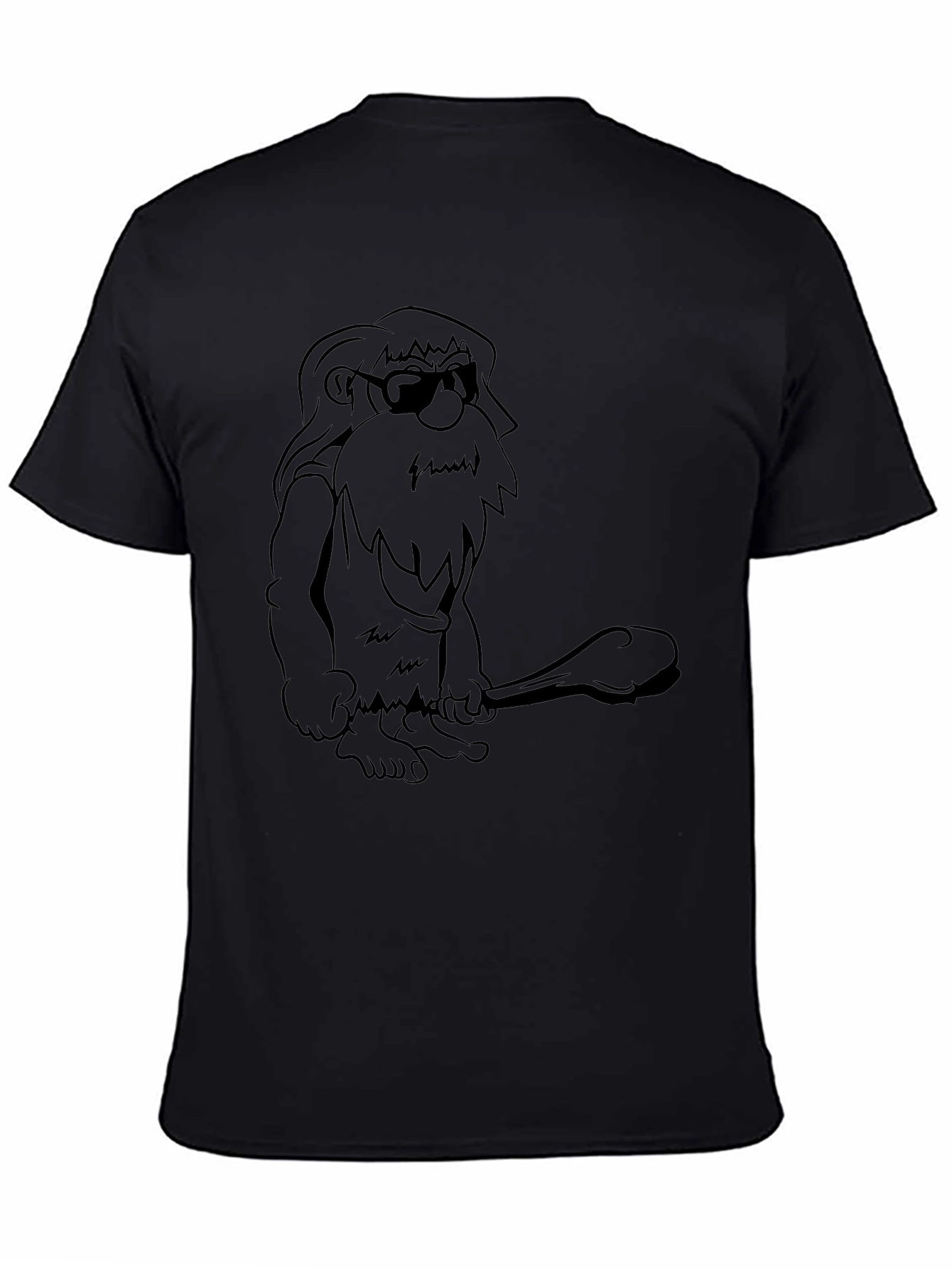 Cool Caveman Graphic Tee - Black Cotton T-Shirt