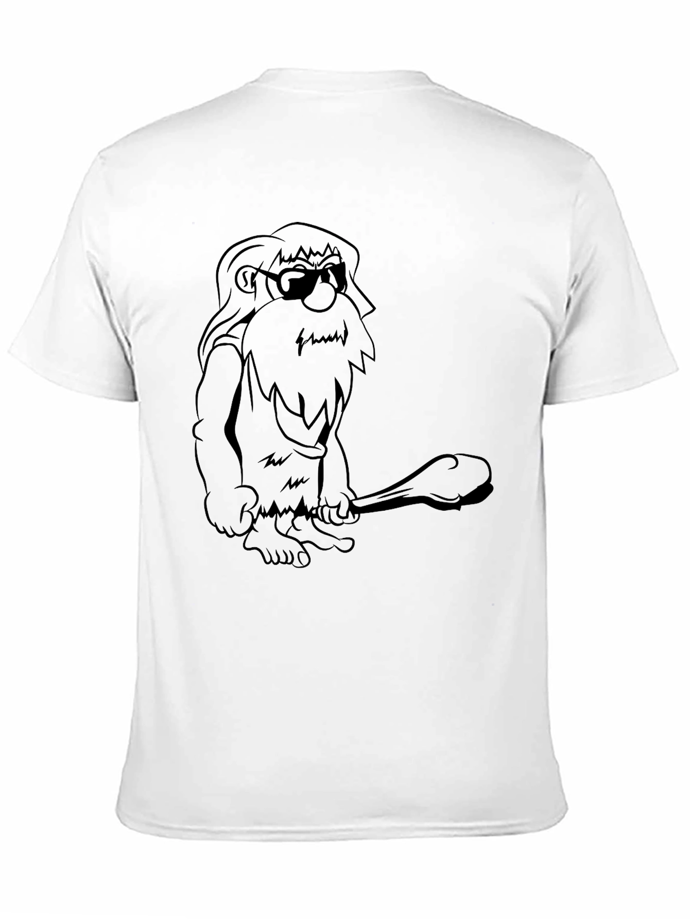 Cool Caveman Graphic Tee - Black Cotton T-Shirt