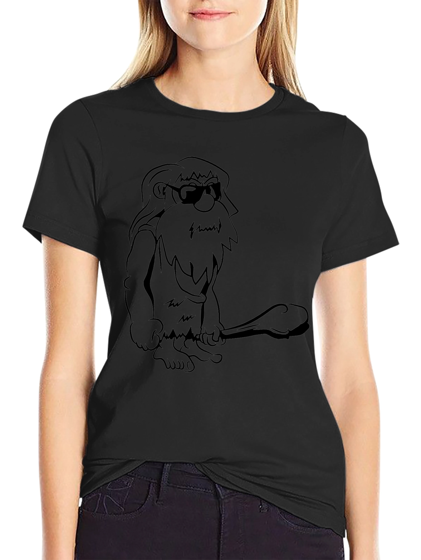 Cool Caveman Graphic Tee - Black Cotton T-Shirt