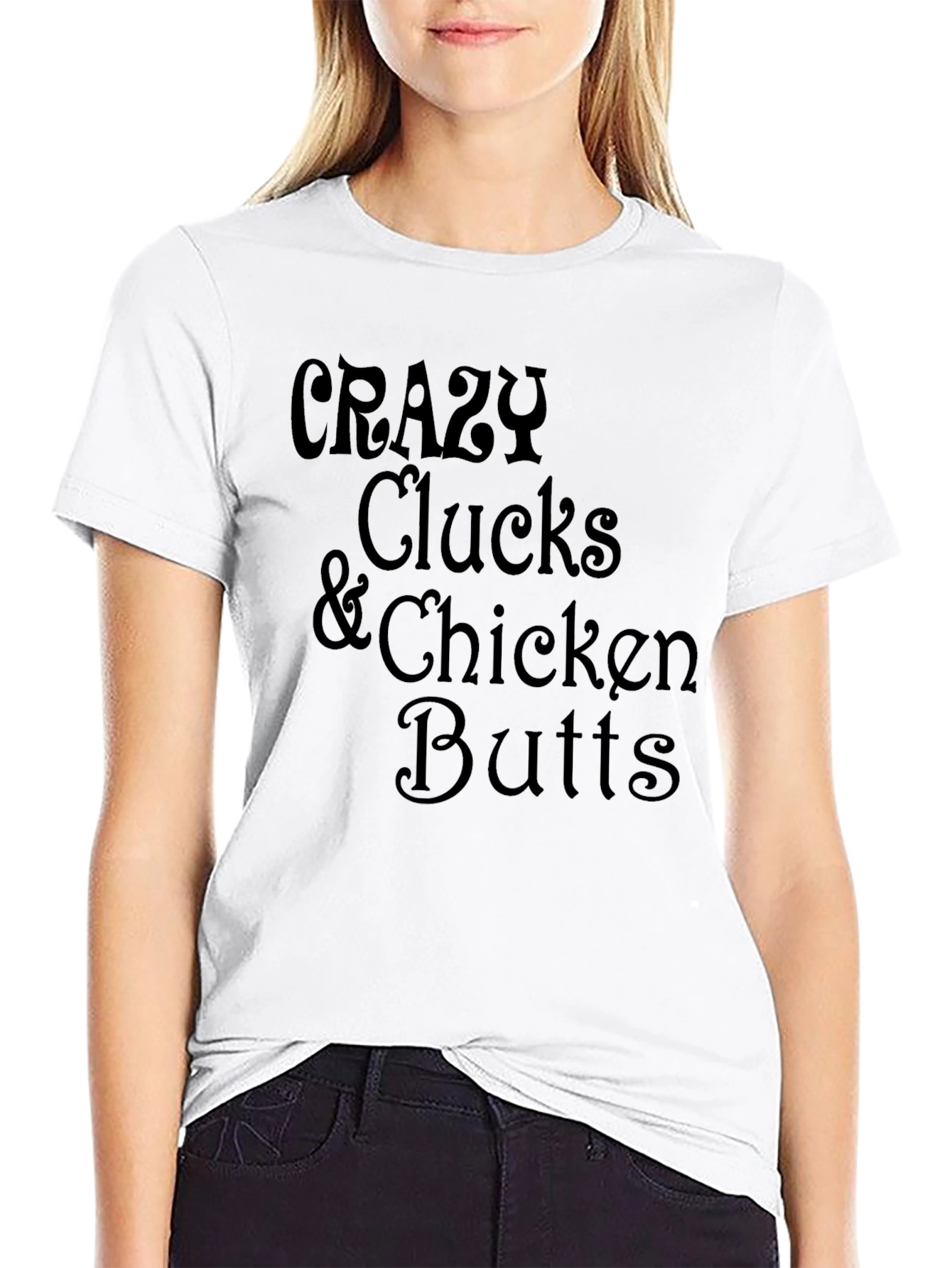 Crazy Clucks & Chicken Butts Black Graphic Tee
