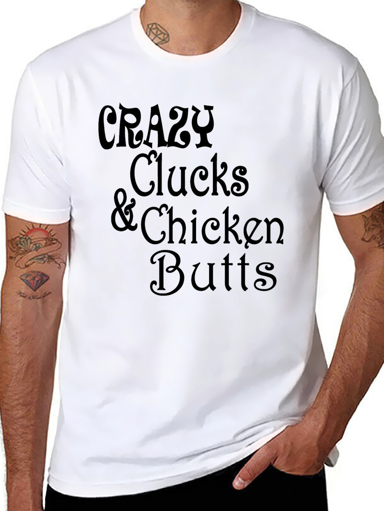 Crazy Clucks & Chicken Butts Black Graphic Tee