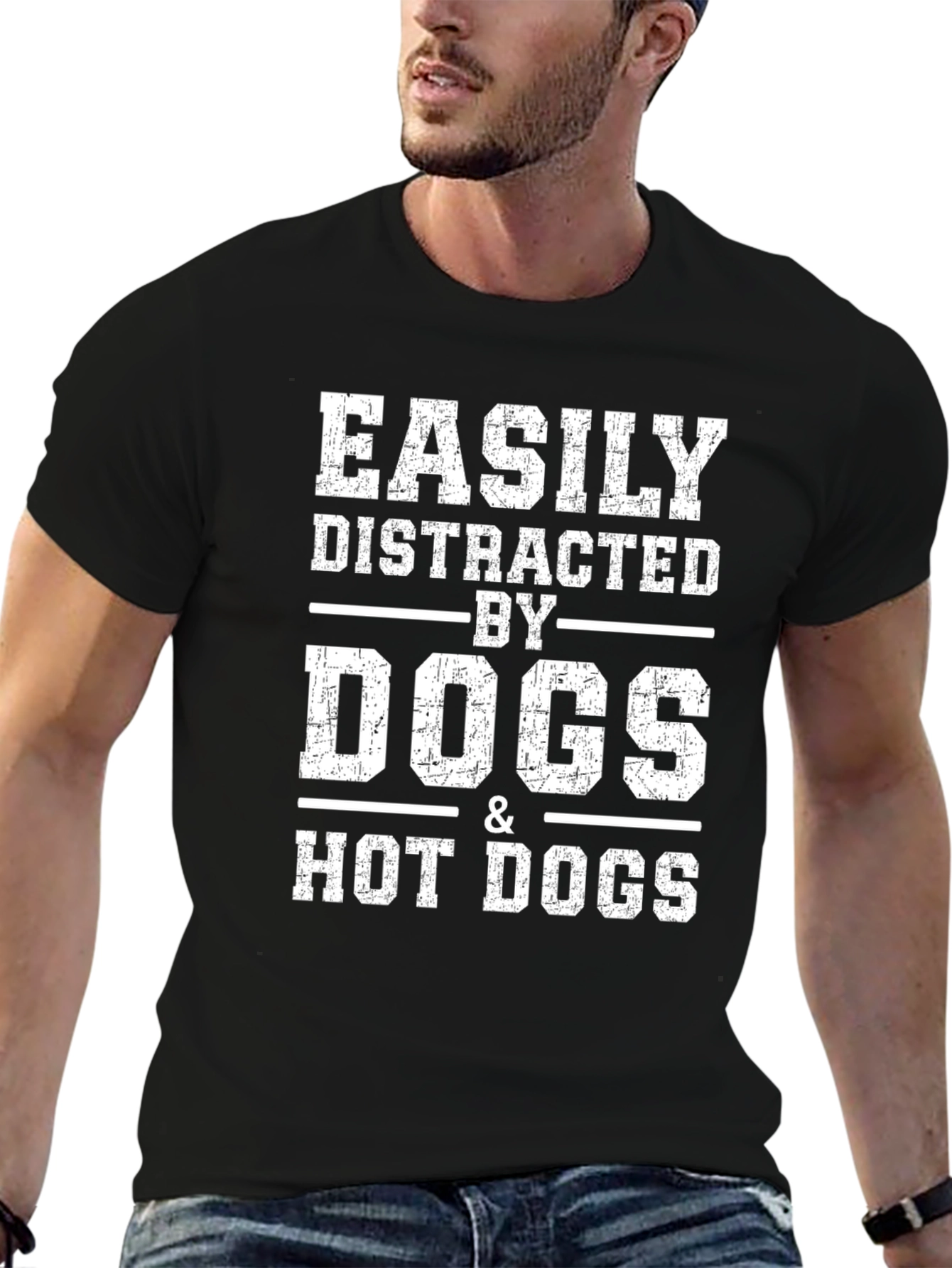 Easily Distracted By Dogs & Hot Dogs T-Shirt